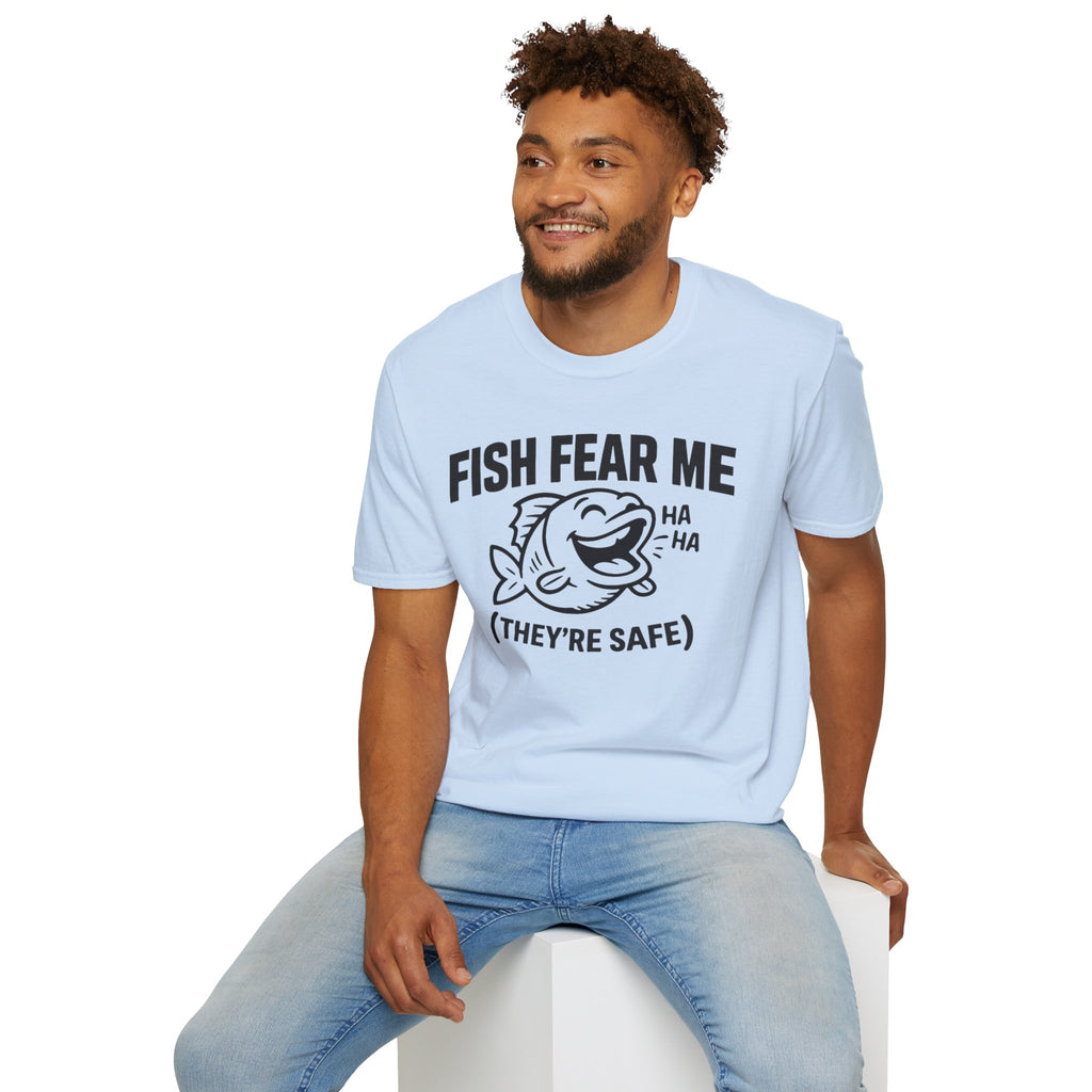 Fish Fear Me They’re Safe Funny Fishing T-Shirt