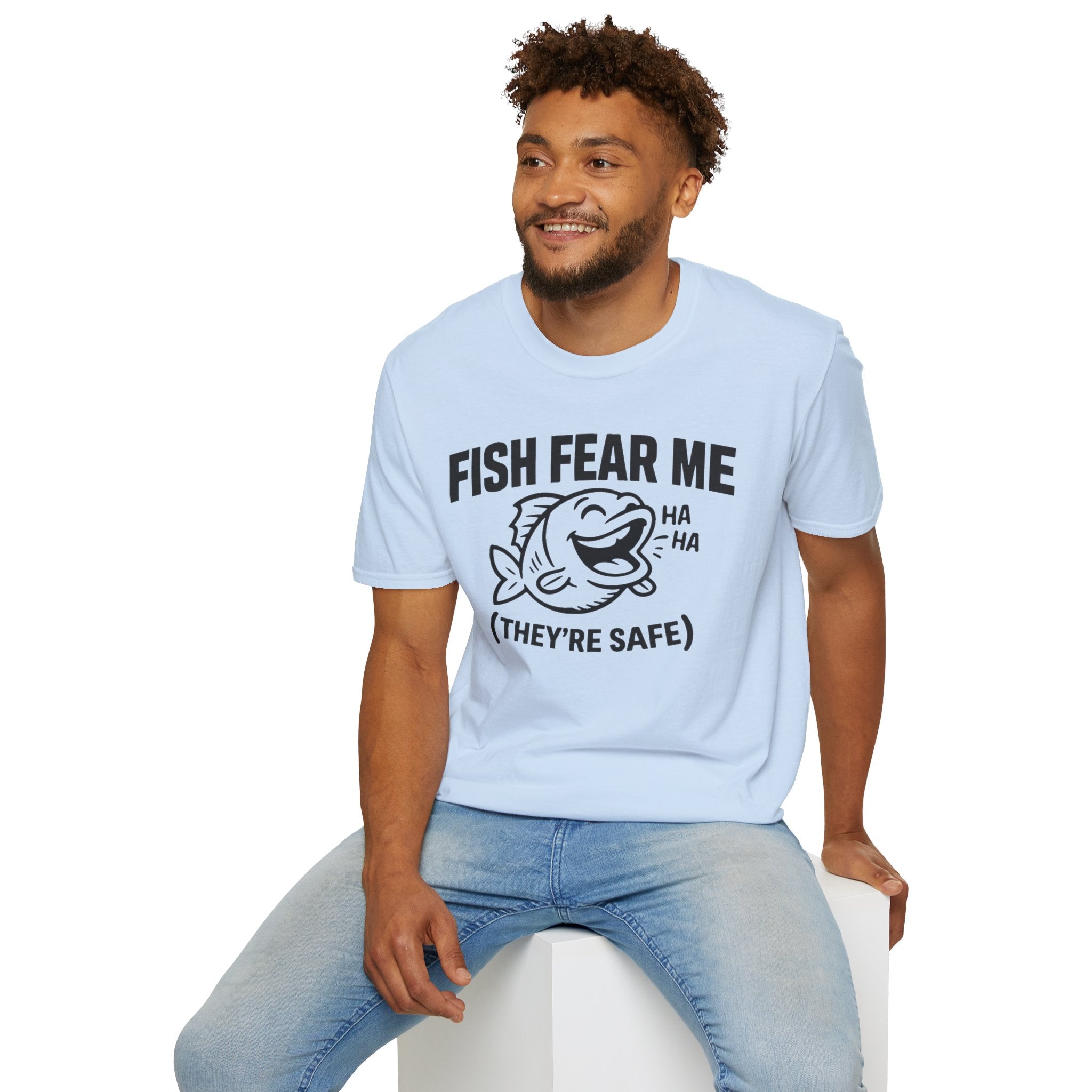 Fish Fear Me They’re Safe Funny Fishing T-Shirt
