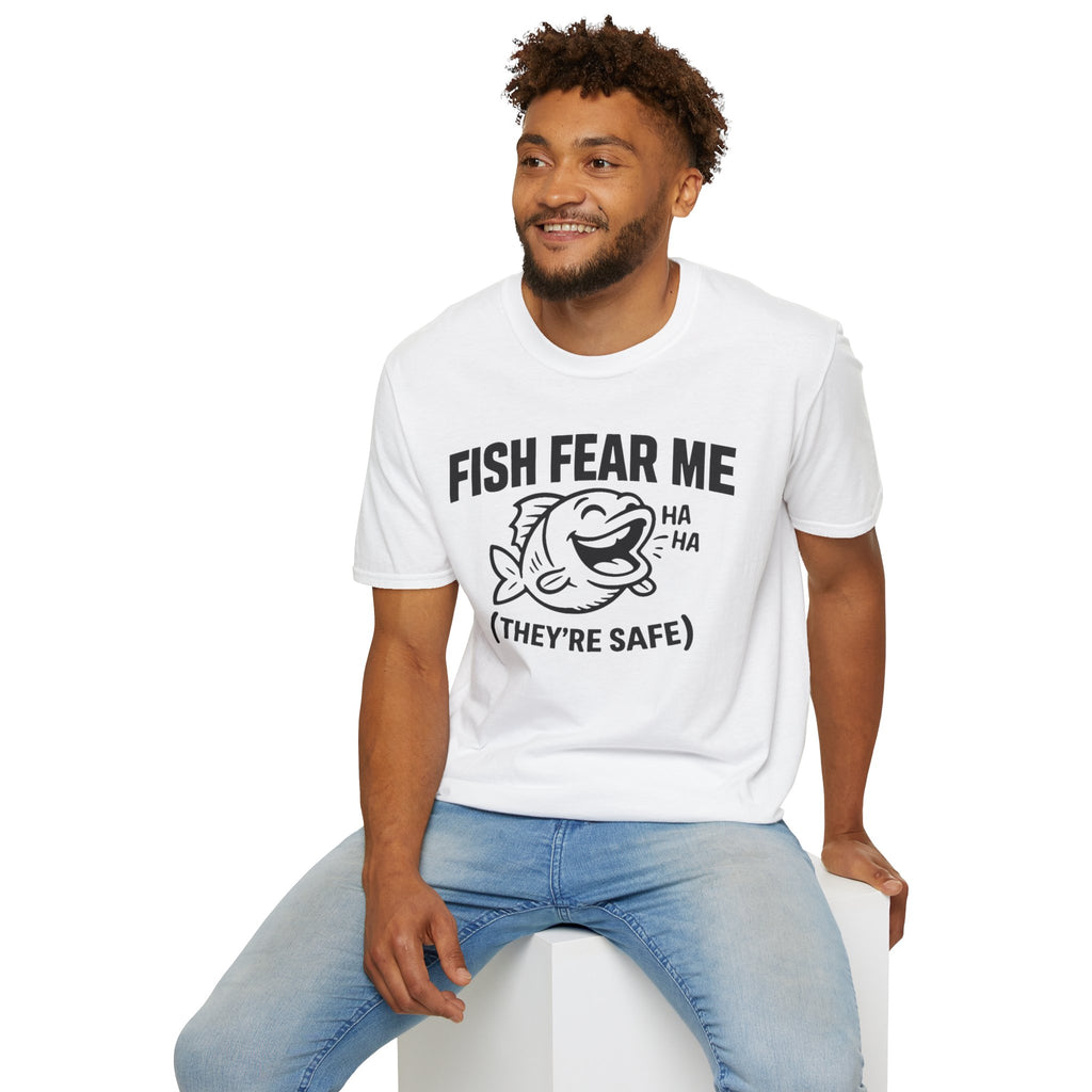 Fish Fear Me They’re Safe Funny Fishing T-Shirt