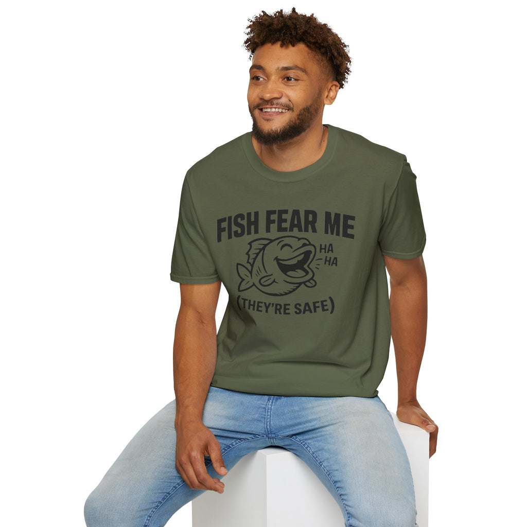 Fish Fear Me They’re Safe Funny Fishing T-Shirt