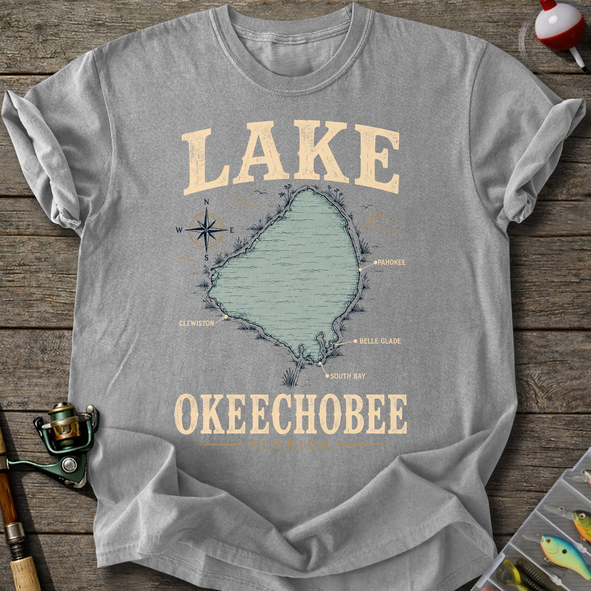 OkeeChobee Lake Map T-Shirt