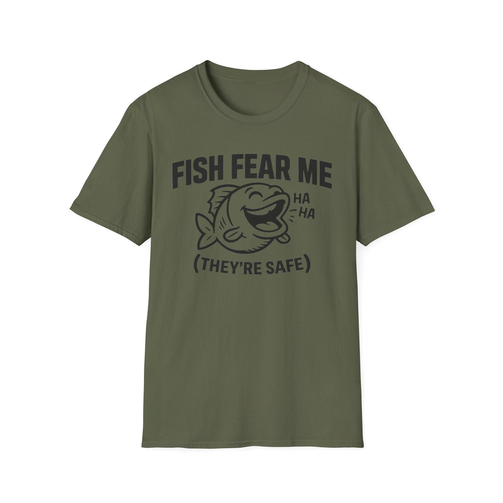 Fish Fear Me They’re Safe Funny Fishing T-Shirt