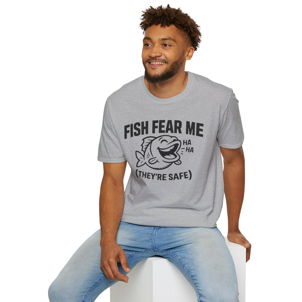 Fish Fear Me They’re Safe Funny Fishing T-Shirt