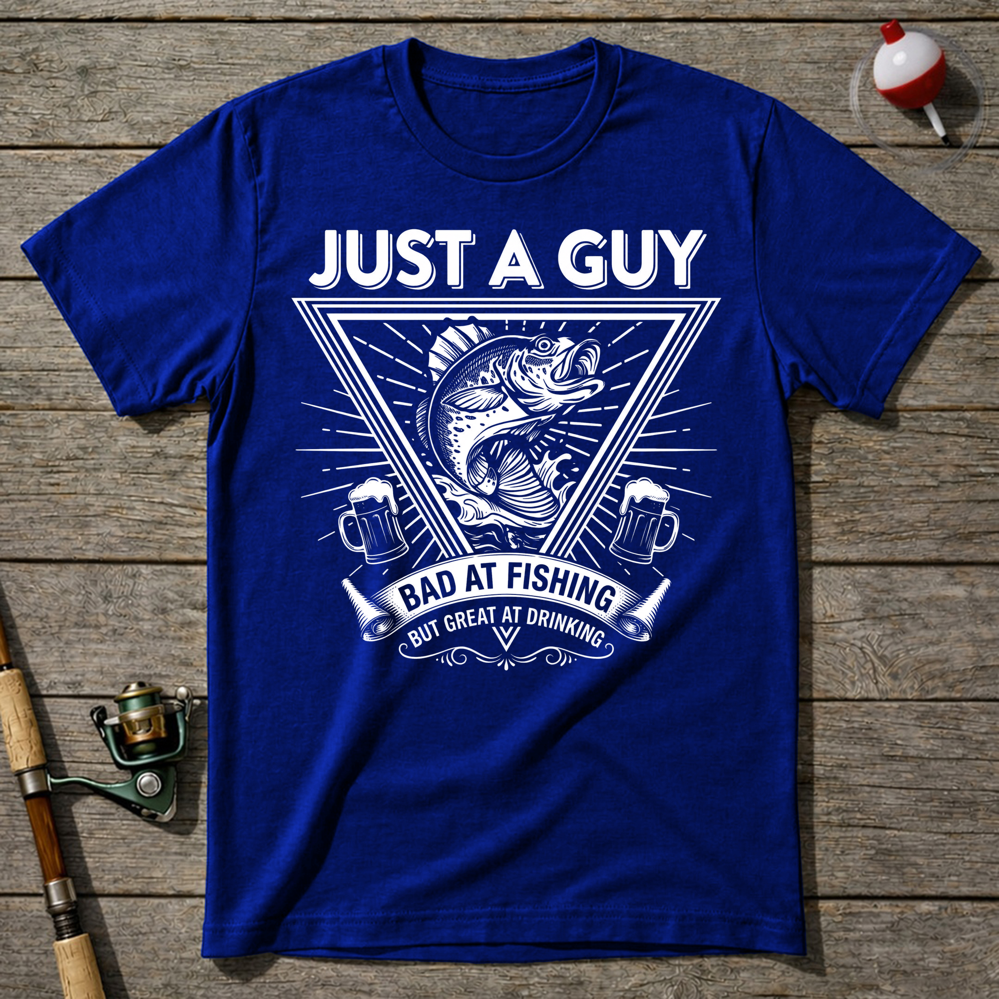 Bad At Fishing Great At Drinking T-Shirt — Royal Blue