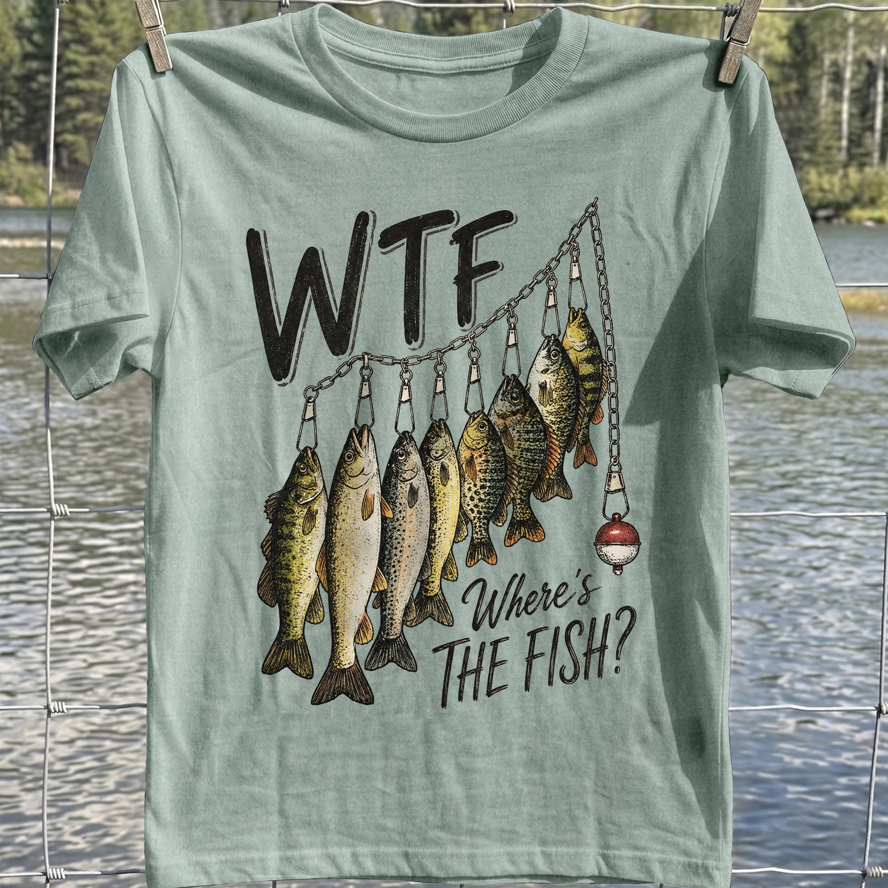 WTF Fish Chain T-Shirt