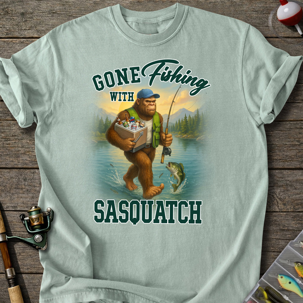 Sasquatch Gone Fishing T-Shirt