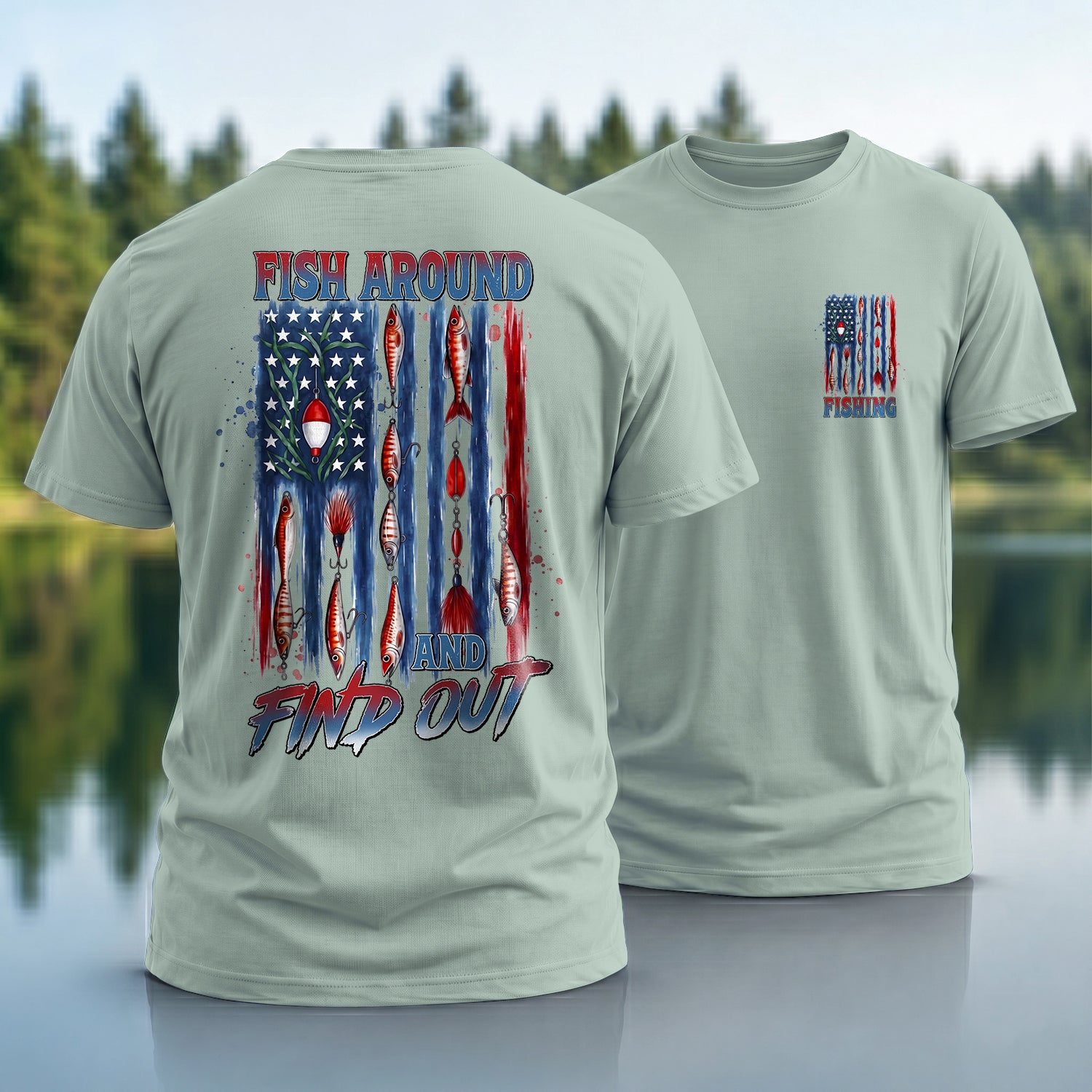 USA Fishing Flag T-Shirt