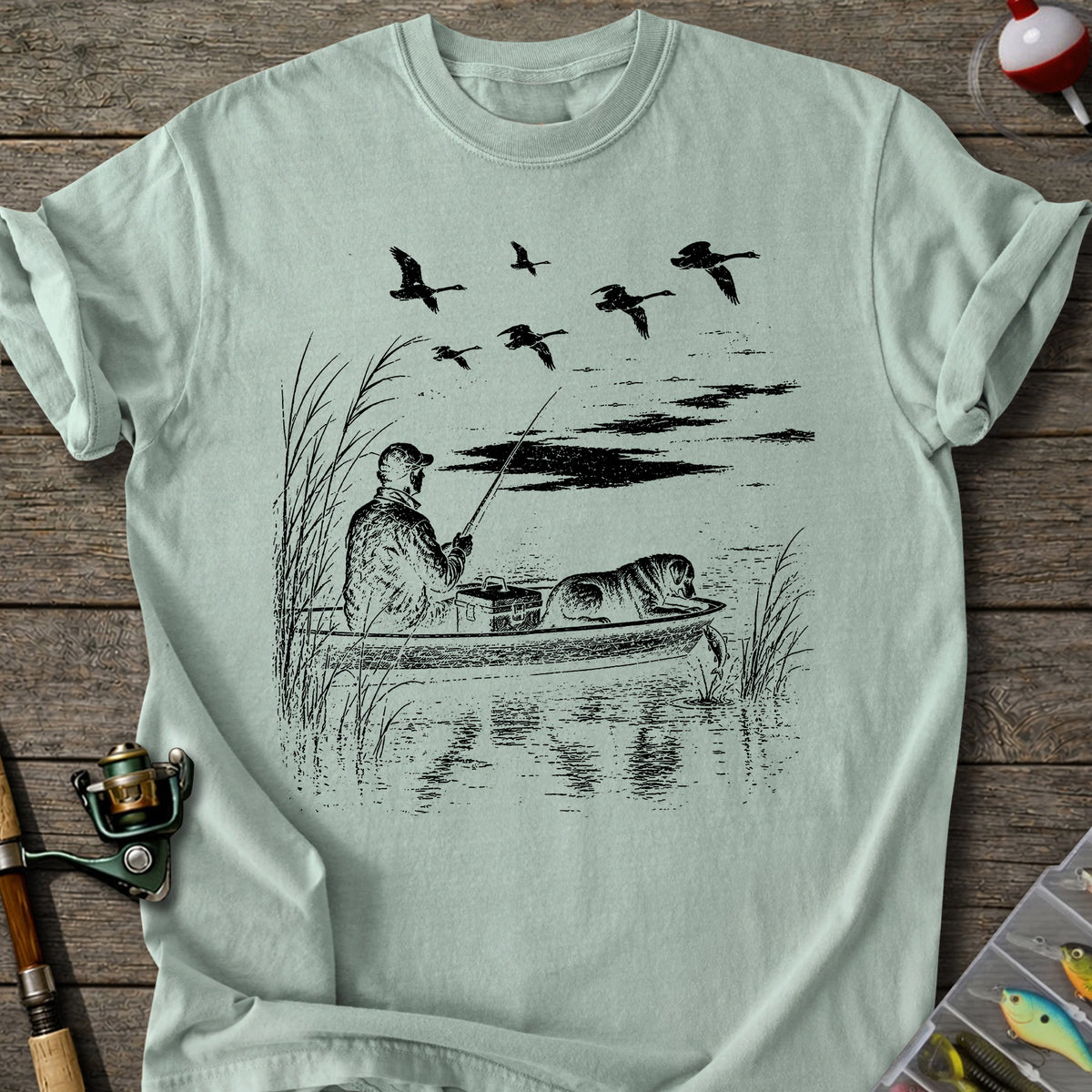 Fishing With Dog T-Shirt