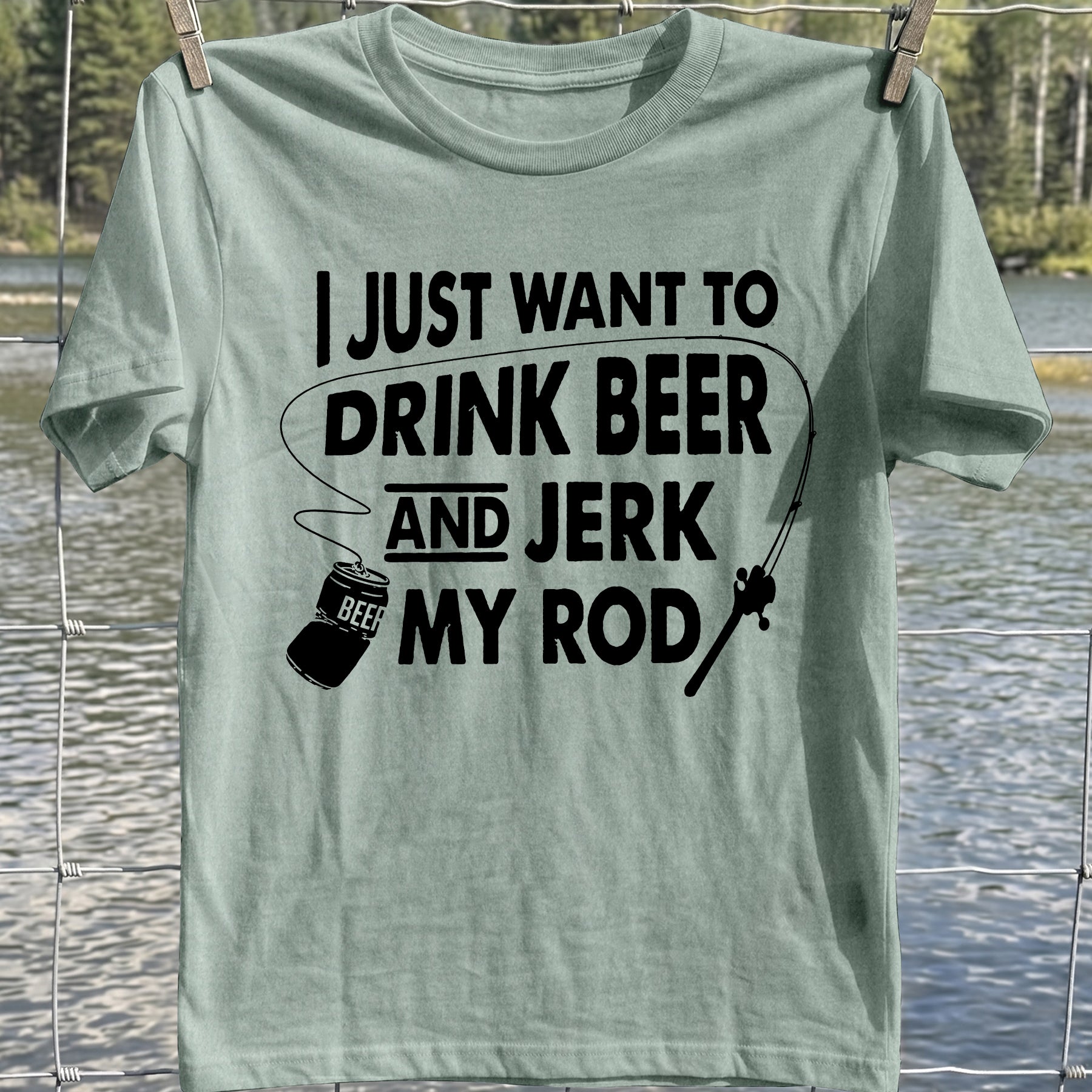 Drink Beer Jerk Rod T-Shirt