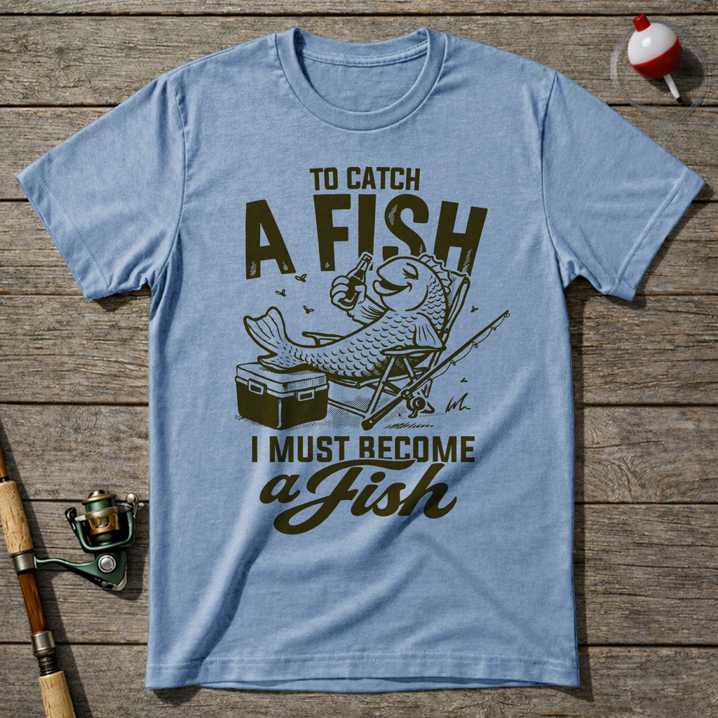 Become The Fish T-Shirt — Light Blue