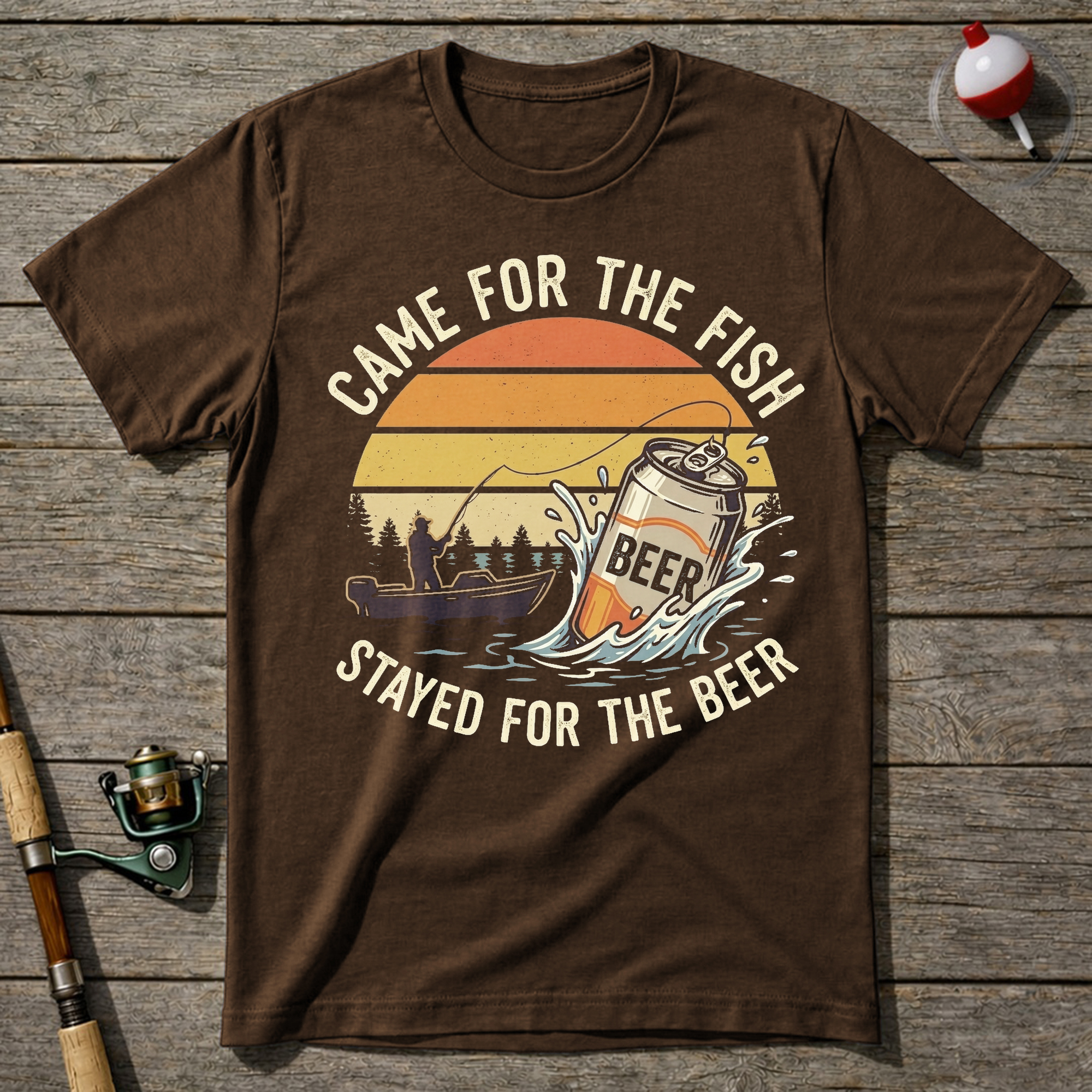 Beer Fisherman T-Shirt — Navy