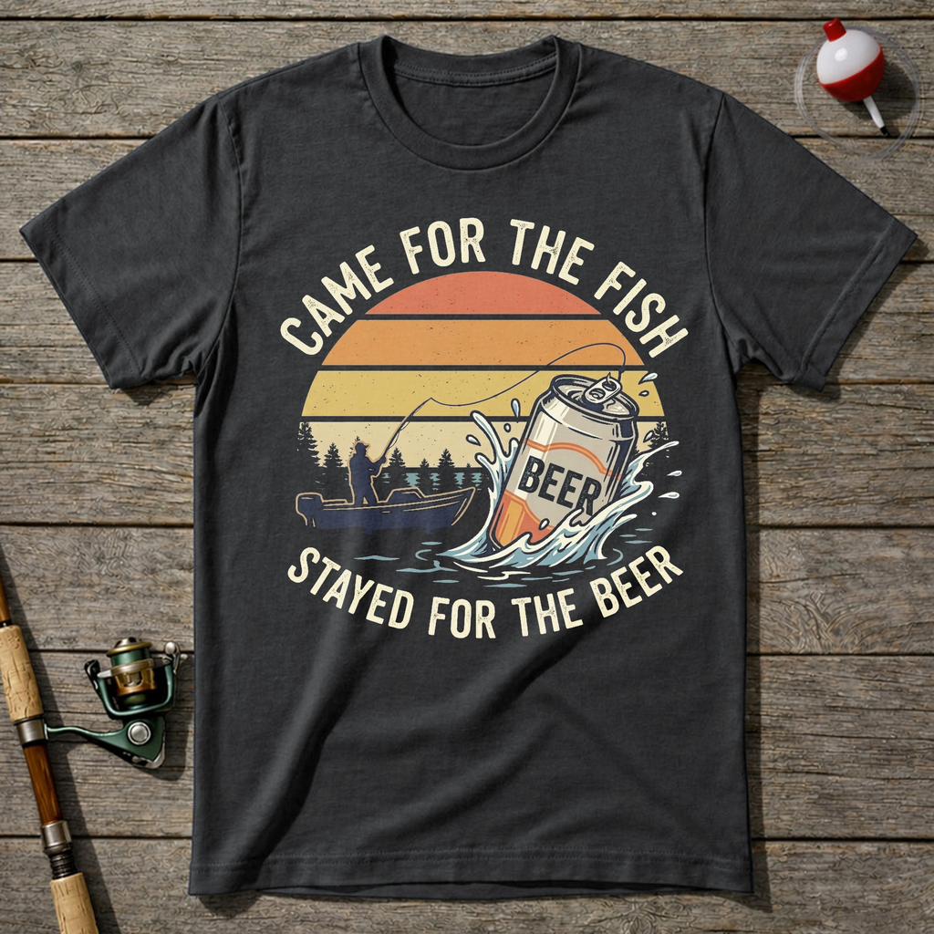 Beer Fisherman T-Shirt — Charcoal