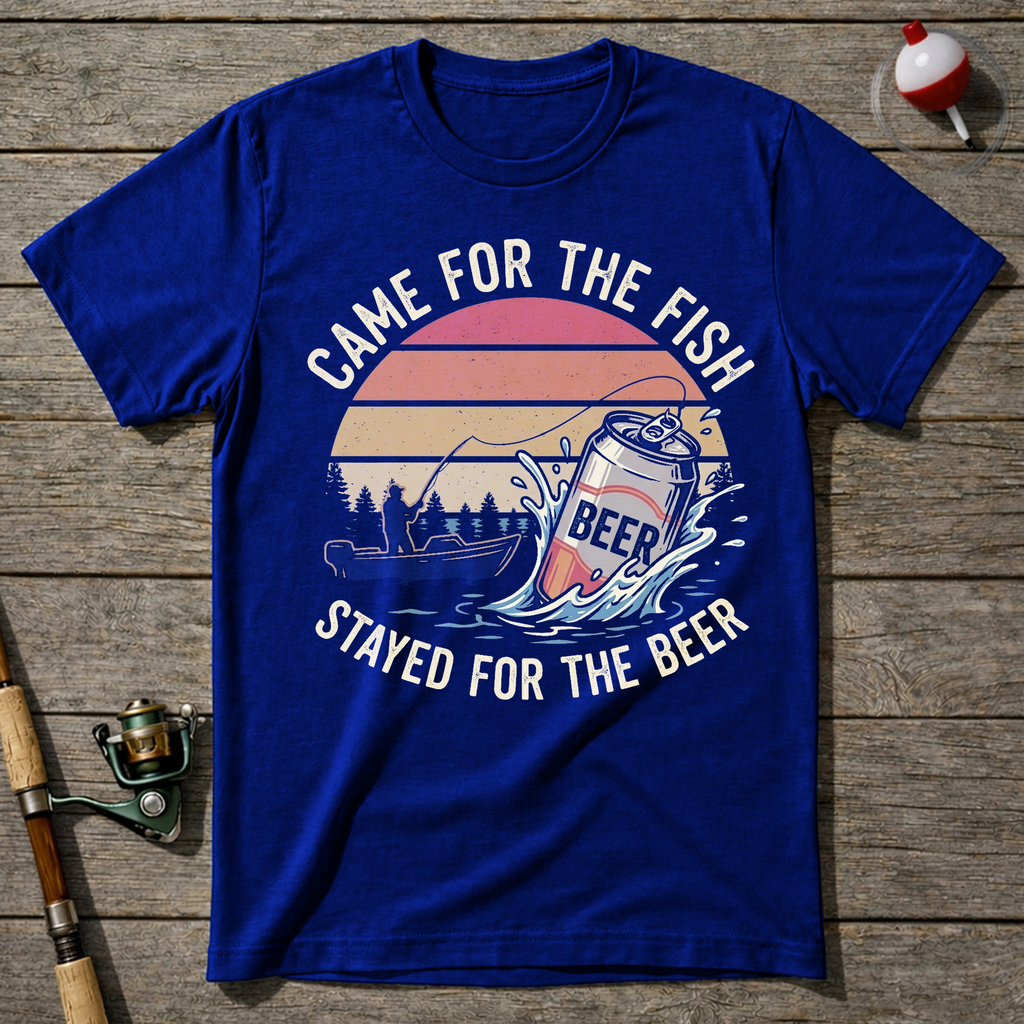 Beer Fisherman T-Shirt — Royal Blue