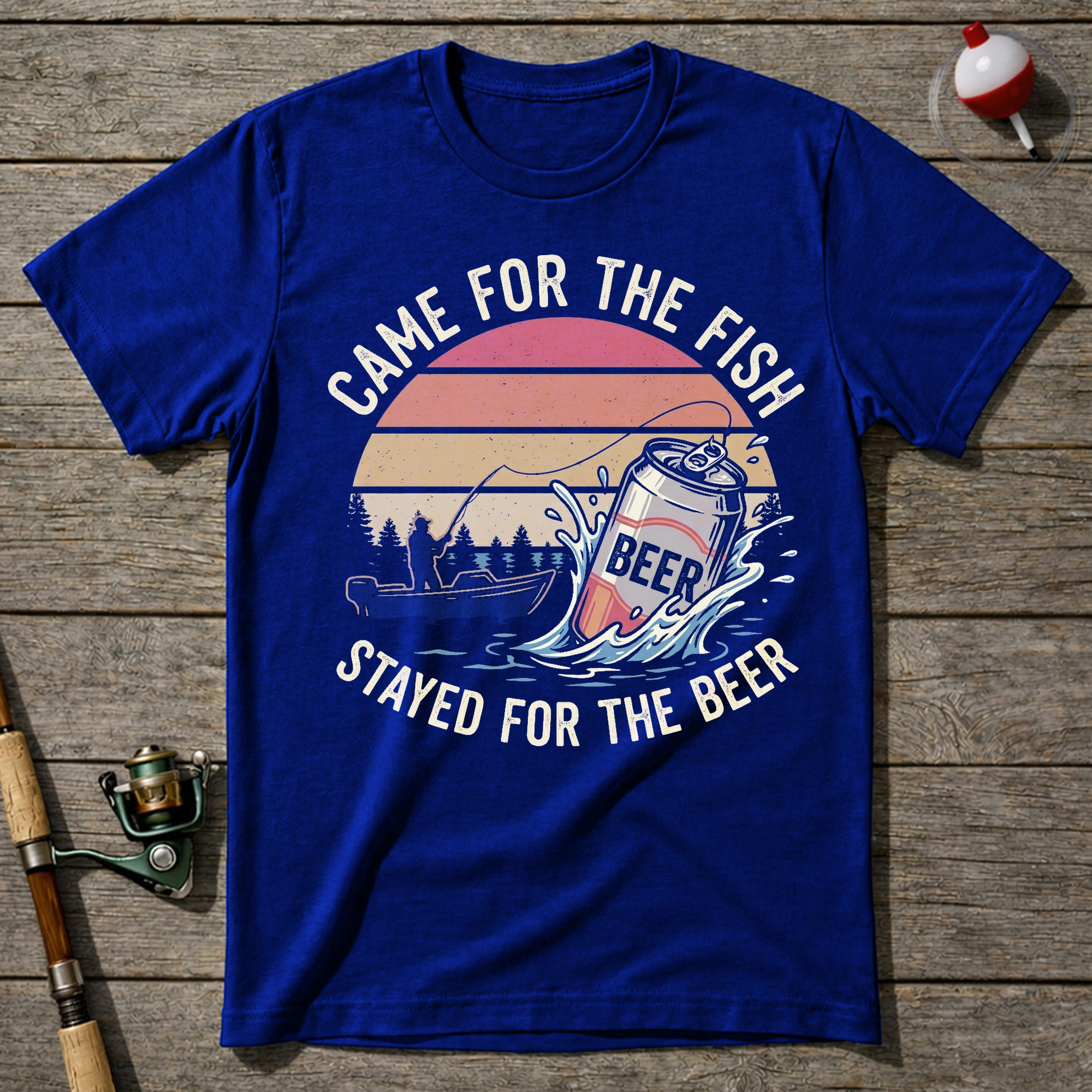 Beer Fisherman T-Shirt — Royal Blue