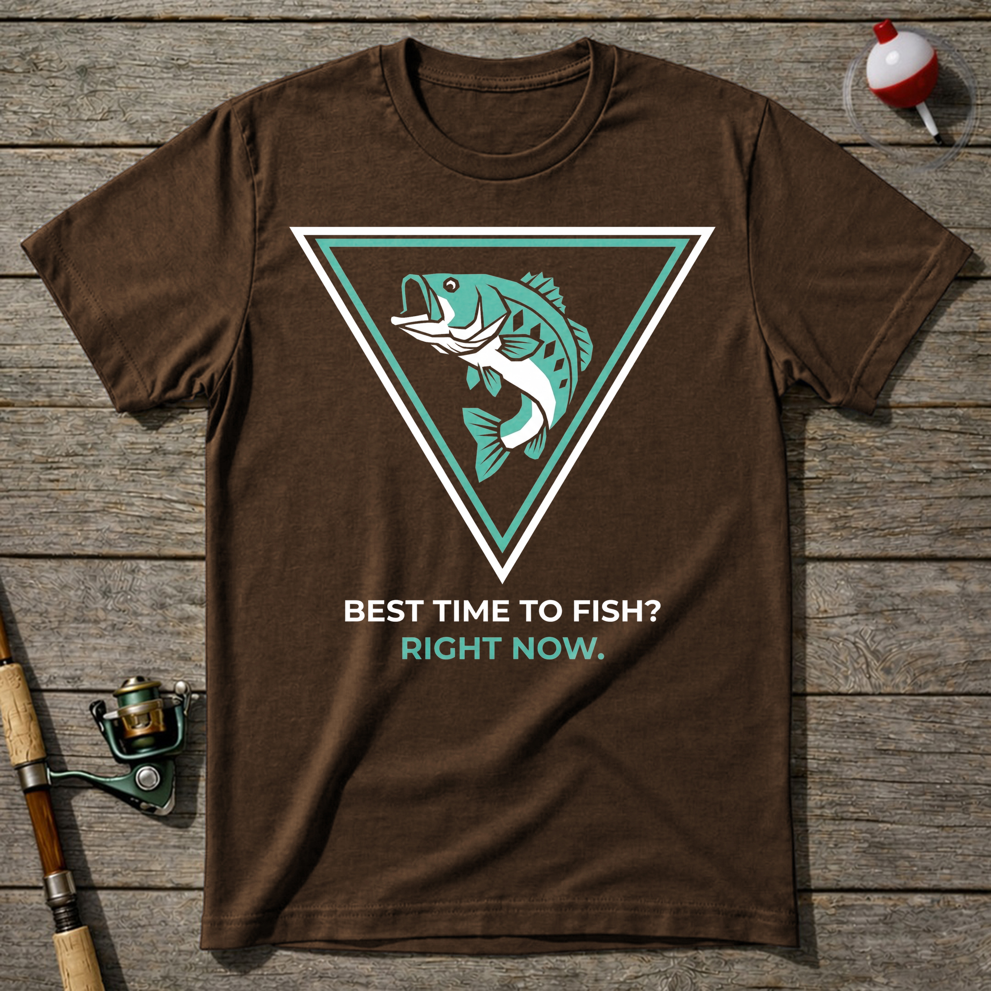 Best Time To Fish Right Now T-Shirt — Maroon