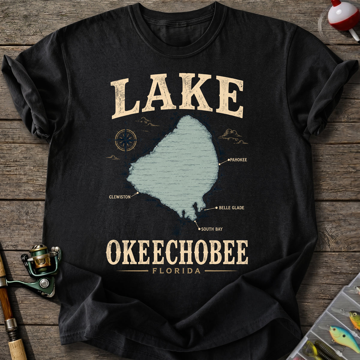 OkeeChobee Lake Map T-Shirt