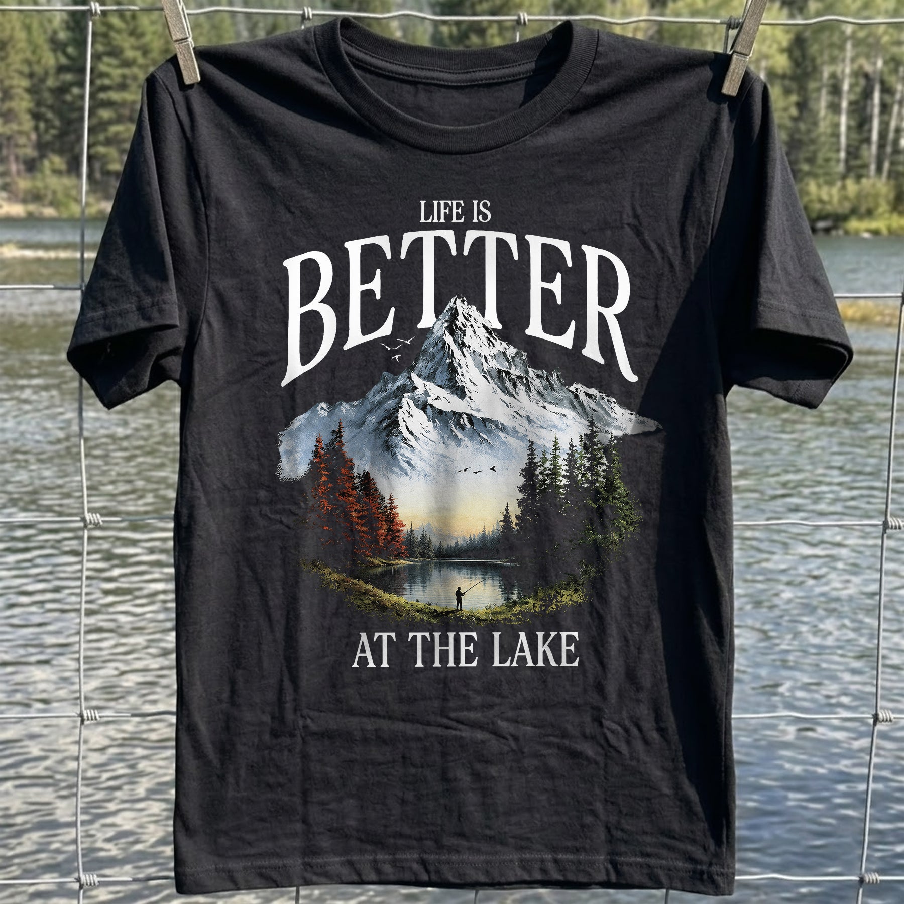 Mountain Lake Fishing T-Shirt