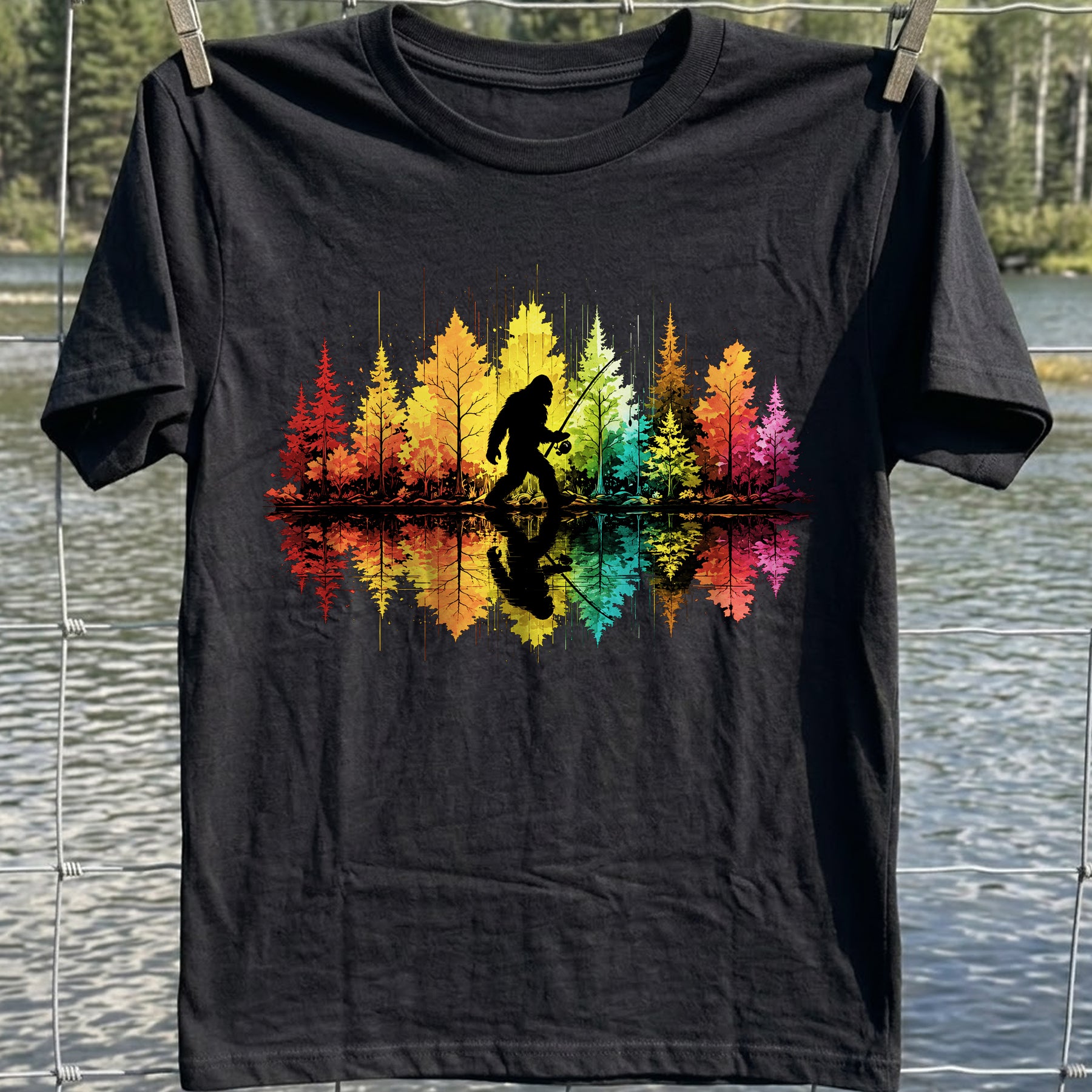 Bigfoot Fishing T-Shirt