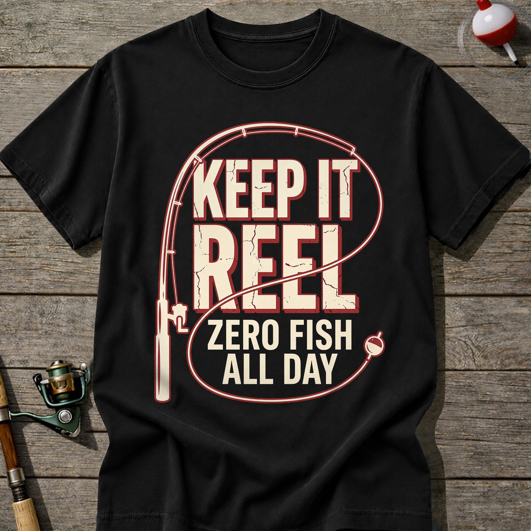 Funny Keep It Reel Zero Fish All Day T-Shirt