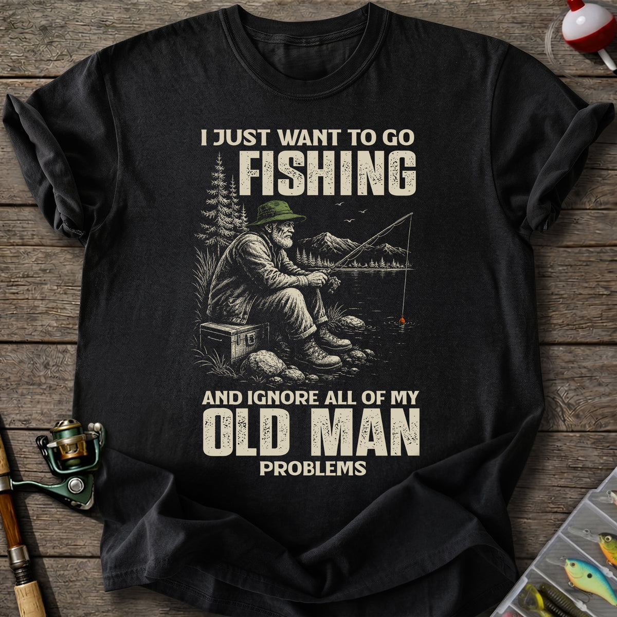 Old Man Fishing T-Shirt