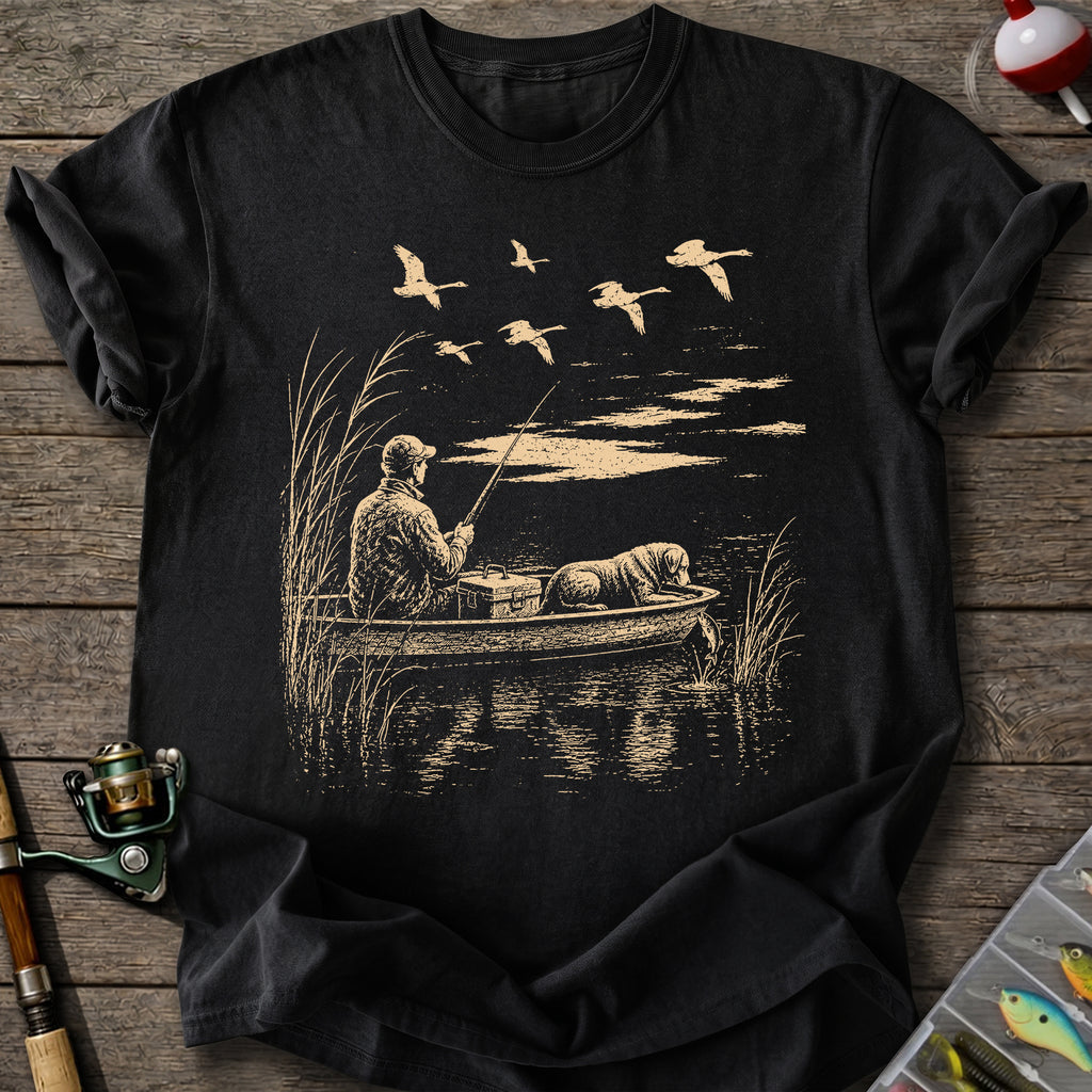 Fishing With Dog T-Shirt