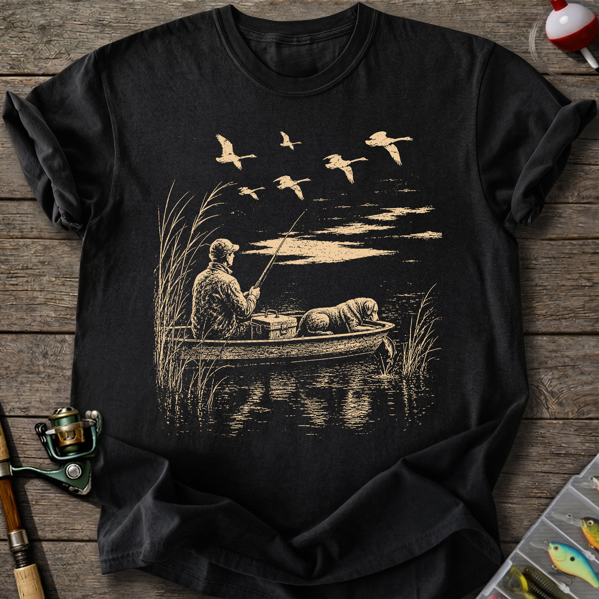 Fishing With Dog T-Shirt