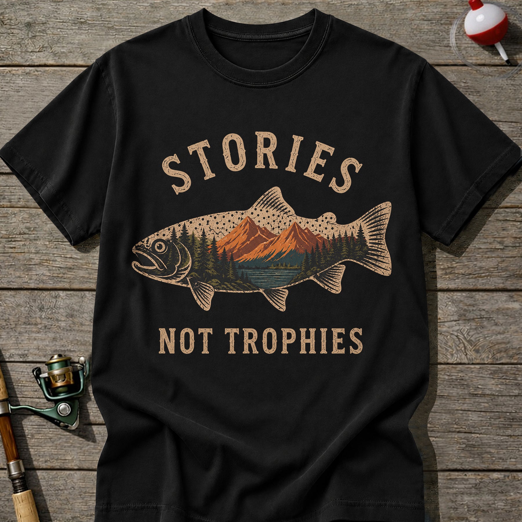 Stories Not Trophies Fishing T-shirt