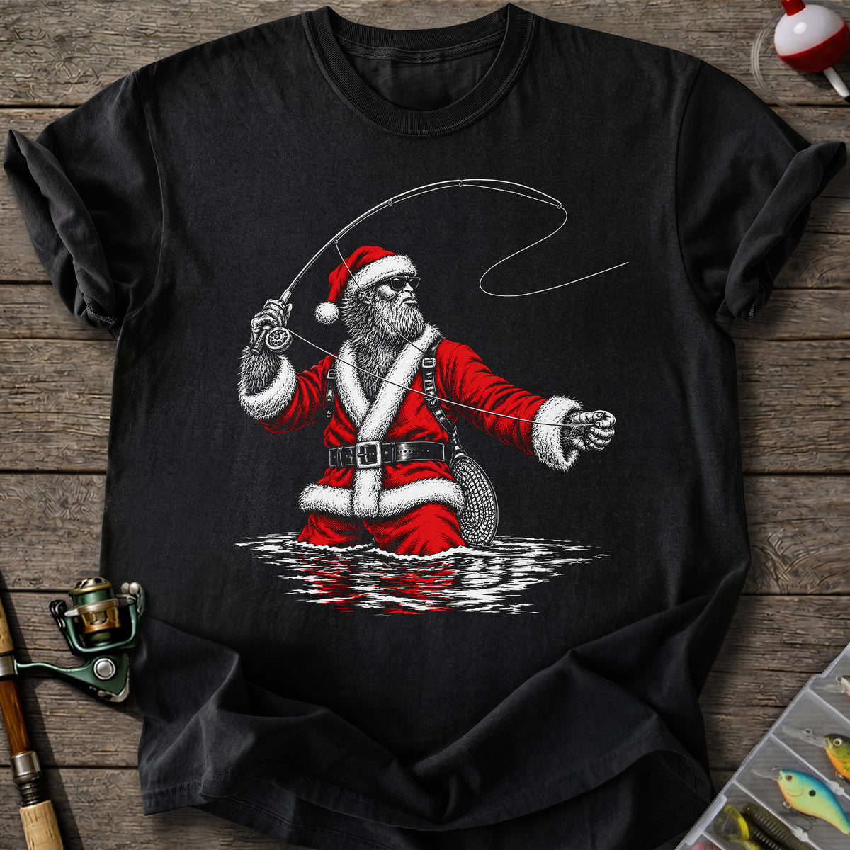 Santa Fly Fishing T-Shirt