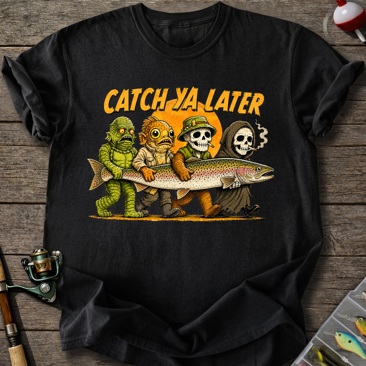Spooky Fishing Crew T-Shirt