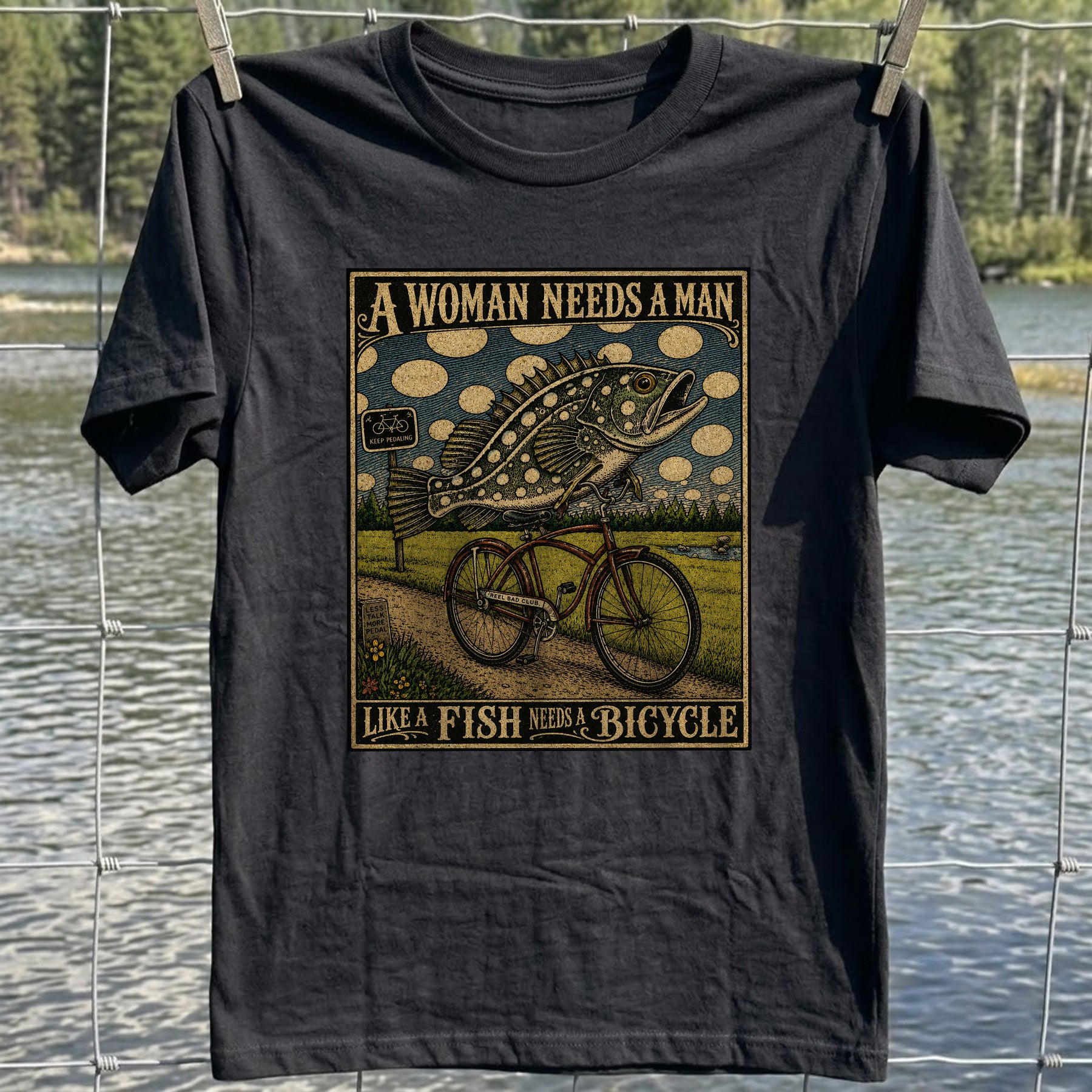 Fish Needs Bicycle T-shirt