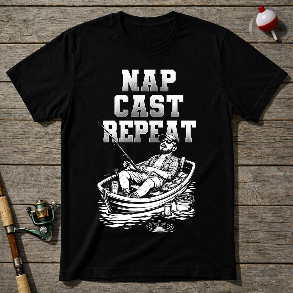 Nap Cast Repeat Fishing T-Shirt