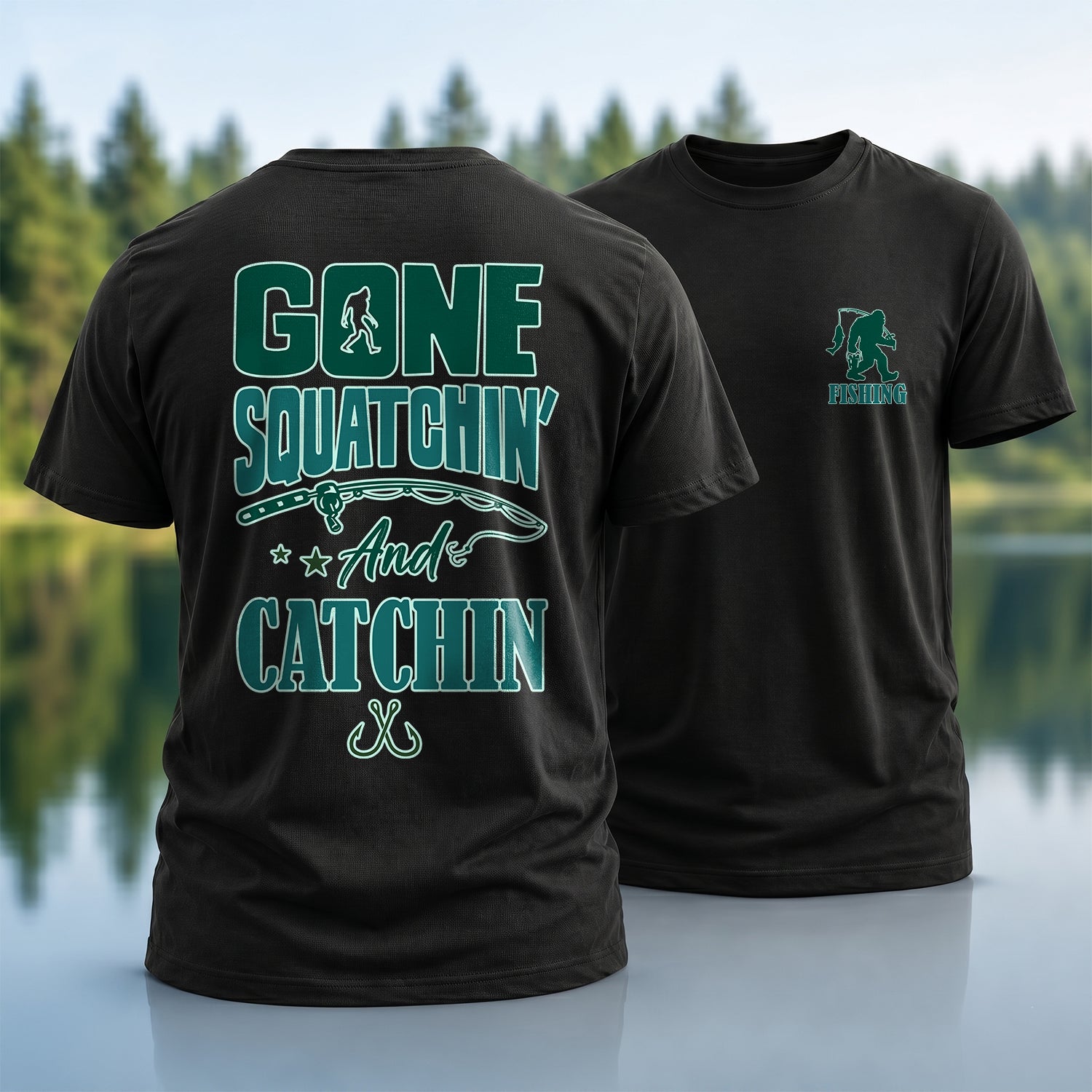 Bigfoot Fishing T-Shirt