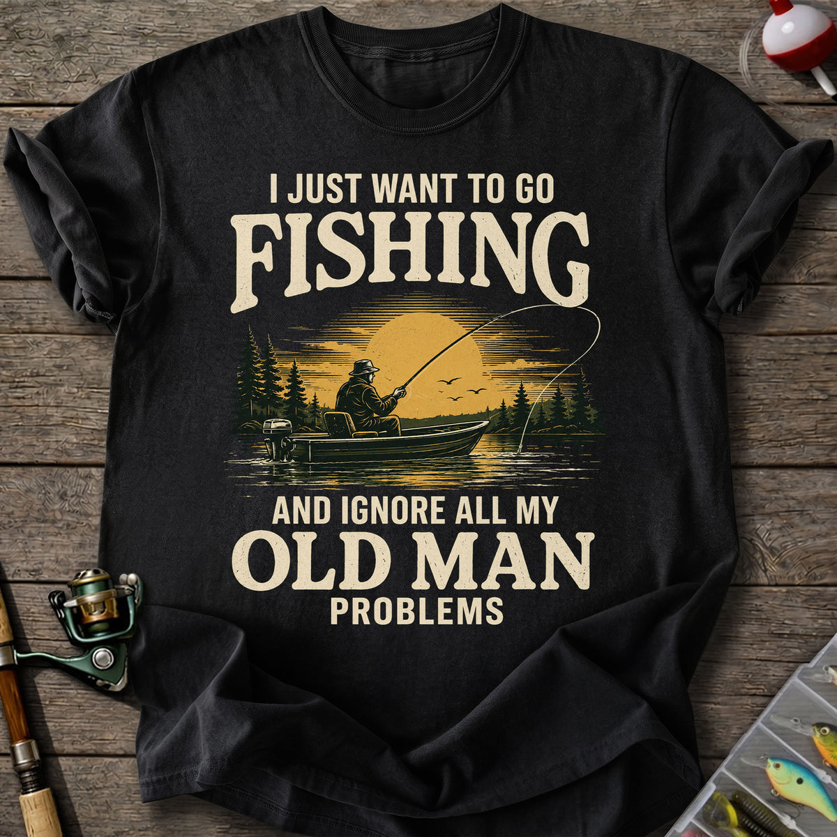 Old Man Fishing T-Shirt