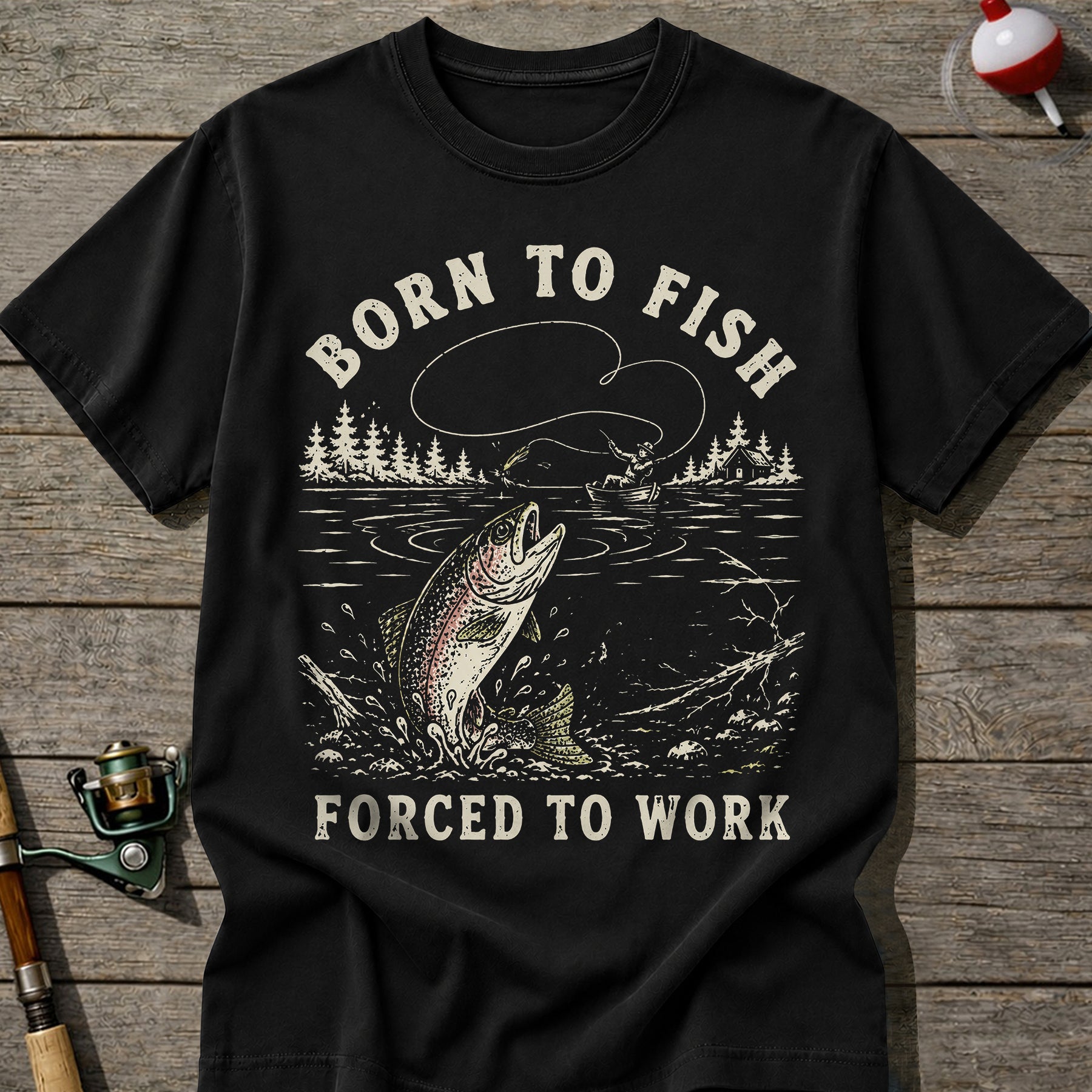 Forced To Work Fishing T-shirt