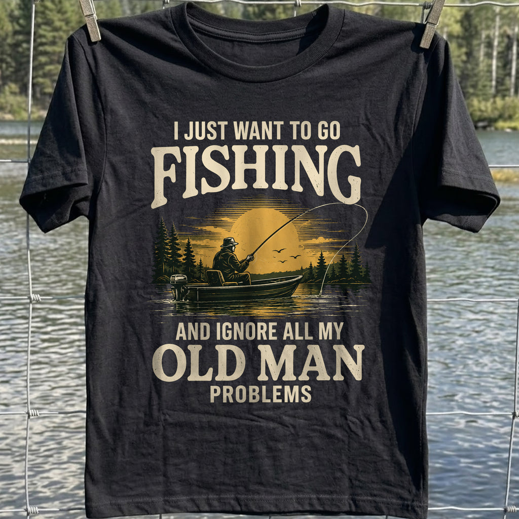 Old Man Fishing T-Shirt