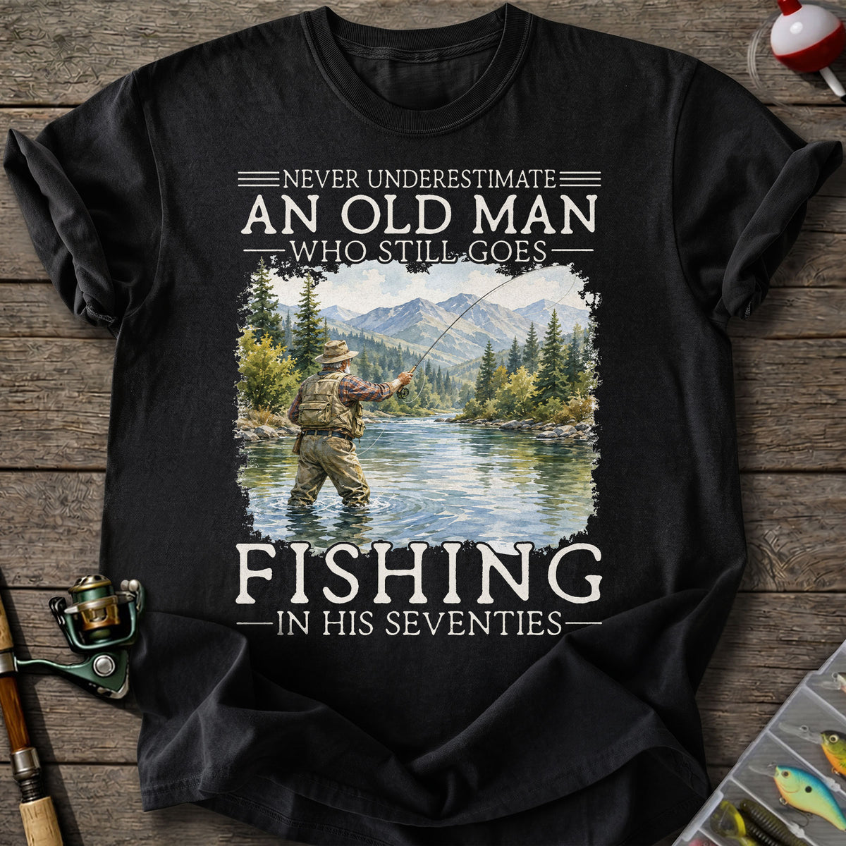 Old Man Fishing T-Shirt