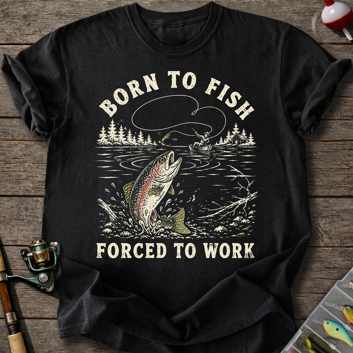 Forced To Work Fishing T-shirt