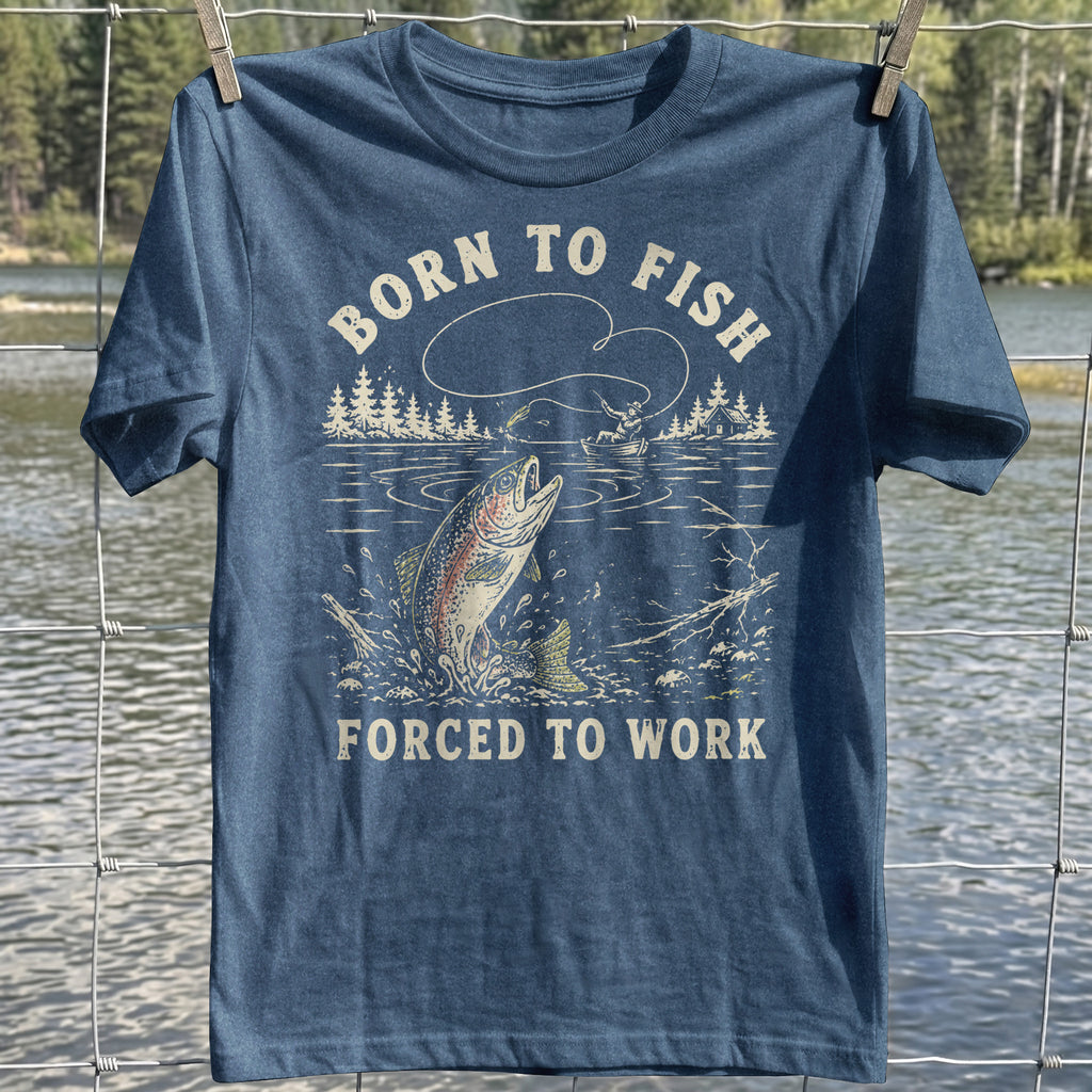 Forced To Work Fishing T-shirt