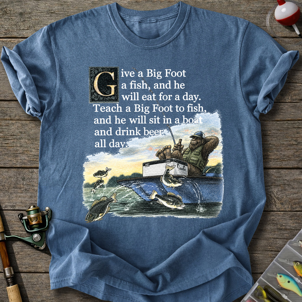 Bigfoot Fishing Lesson T-Shirt