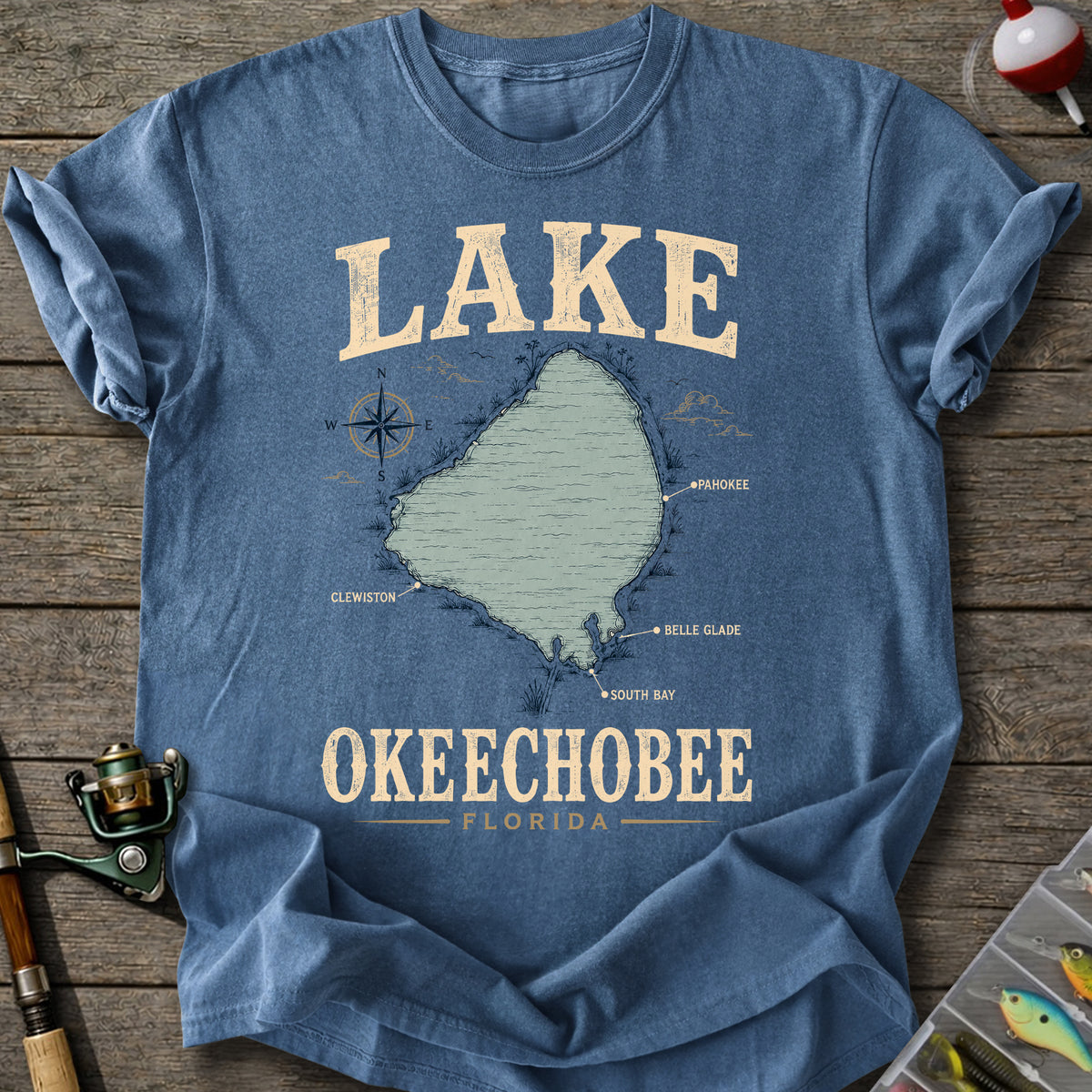 OkeeChobee Lake Map T-Shirt