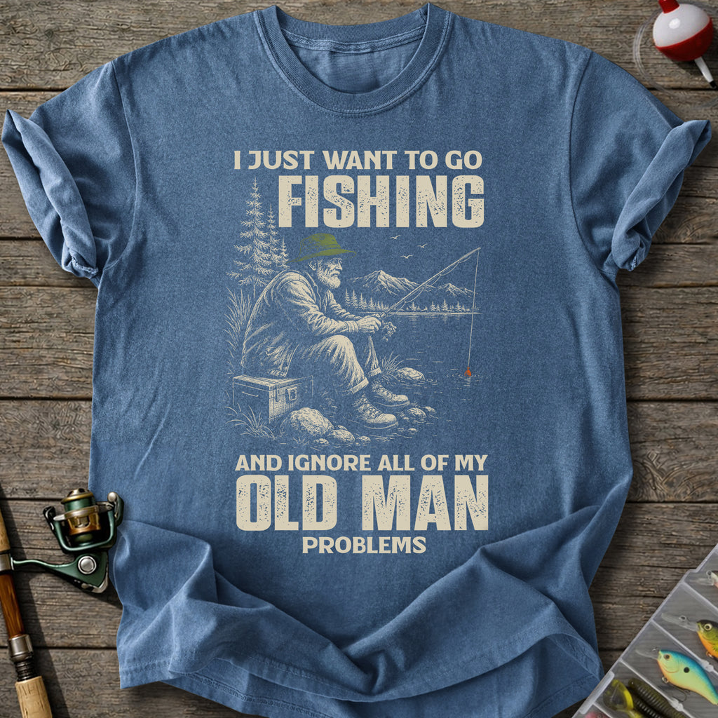 Old Man Fishing T-Shirt
