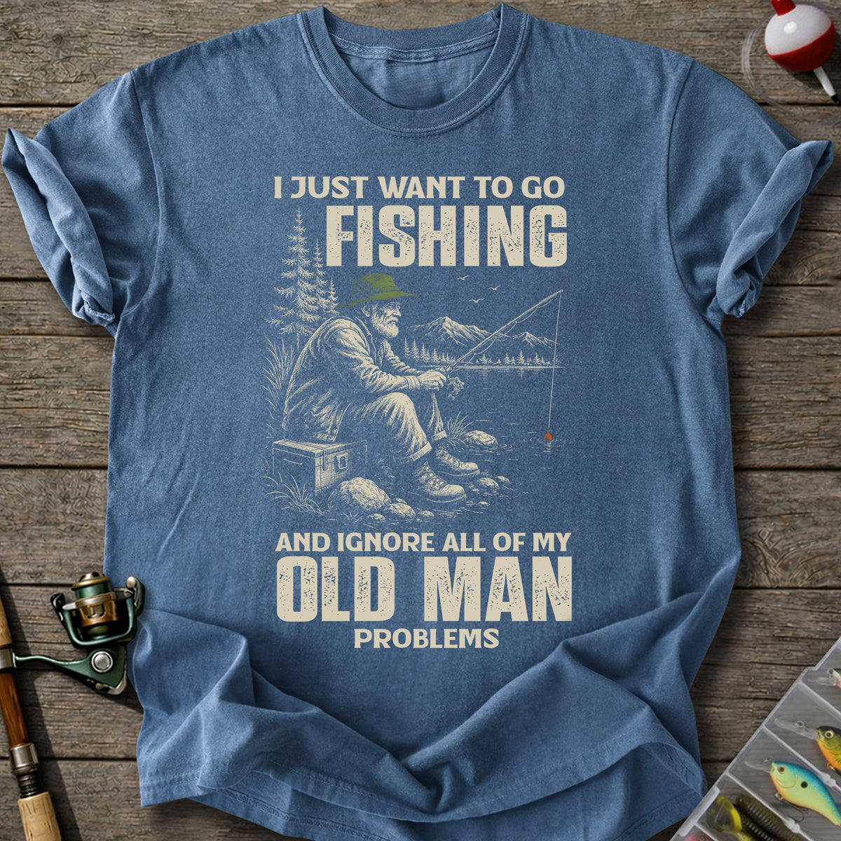 Old Man Fishing T-Shirt