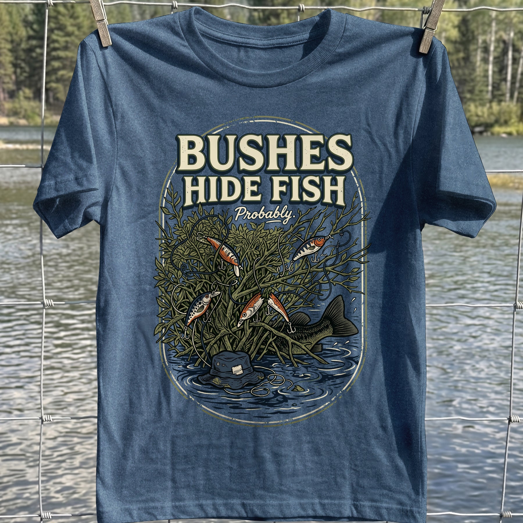 Bushes Hide Fish T-shirt
