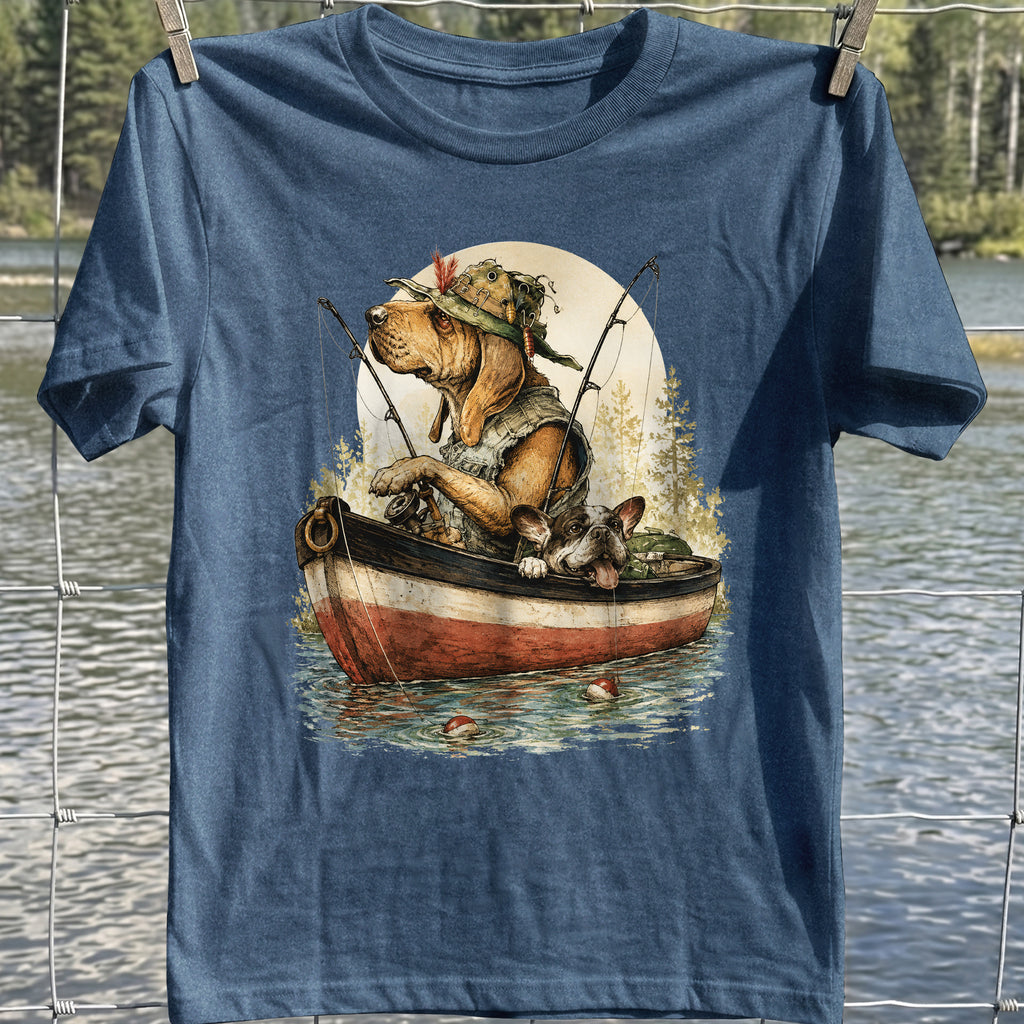 Fishing Dogs Boat T-Shirt
