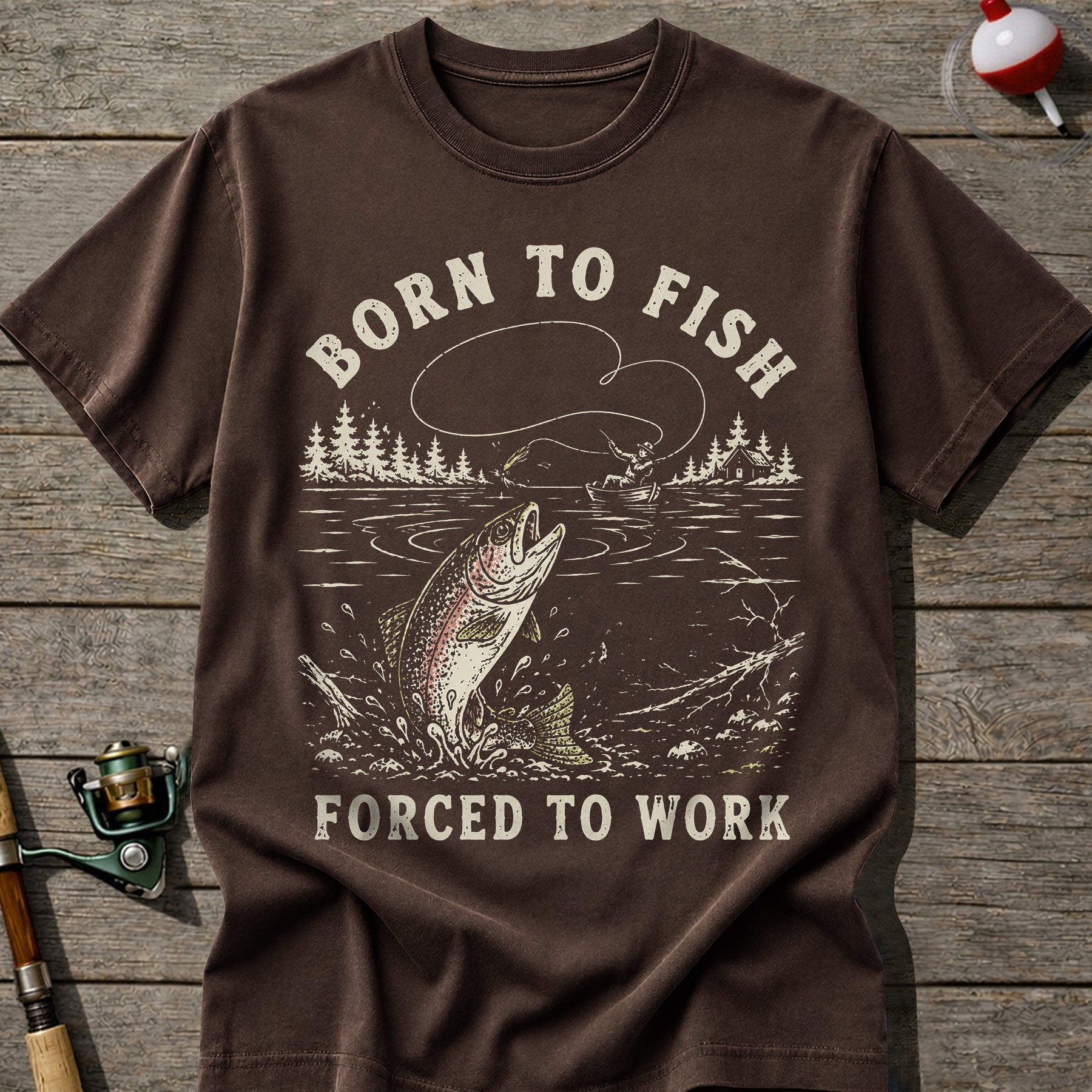Forced To Work Fishing T-shirt