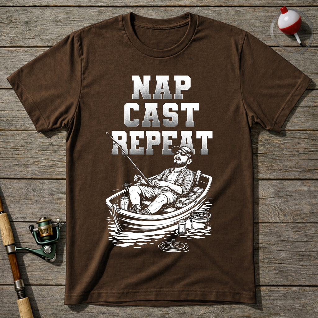Nap Cast Repeat Fishing T-Shirt