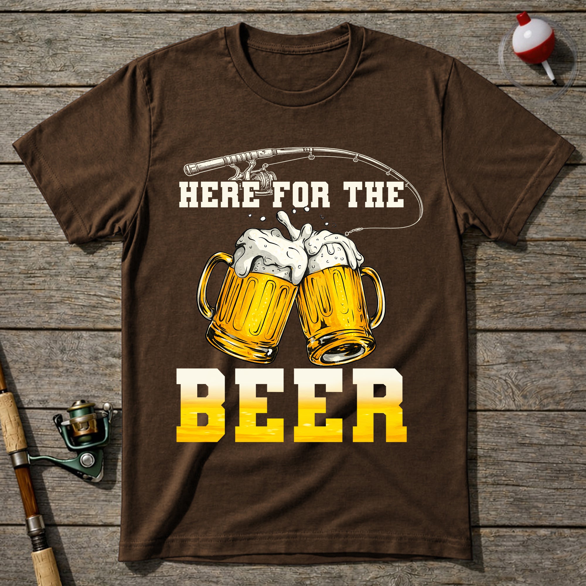 Here For The Beer Fishing T-Shirt
