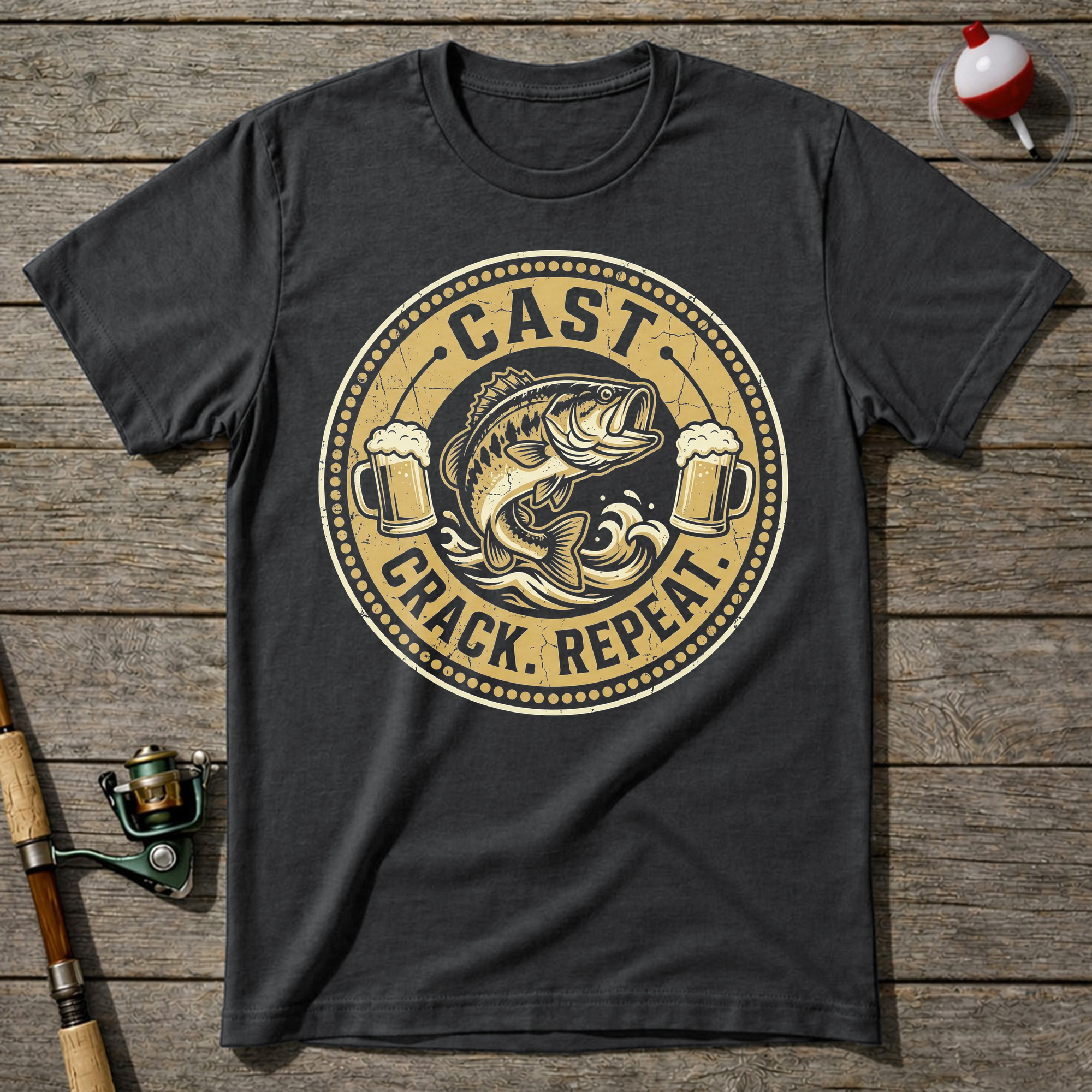 Cast Crack Repeat T-Shirt — Charcoal