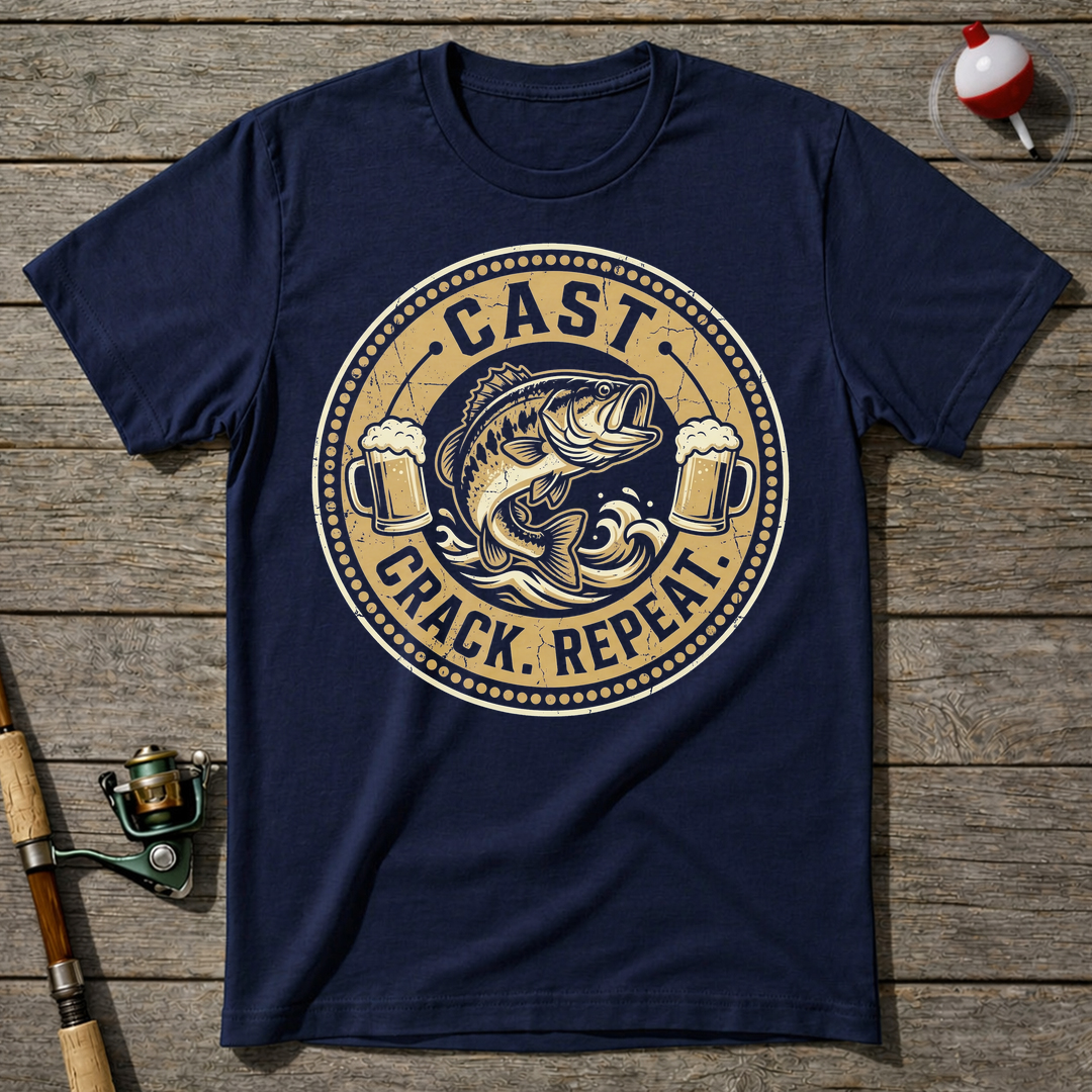 Cast Crack Repeat T-Shirt — Navy