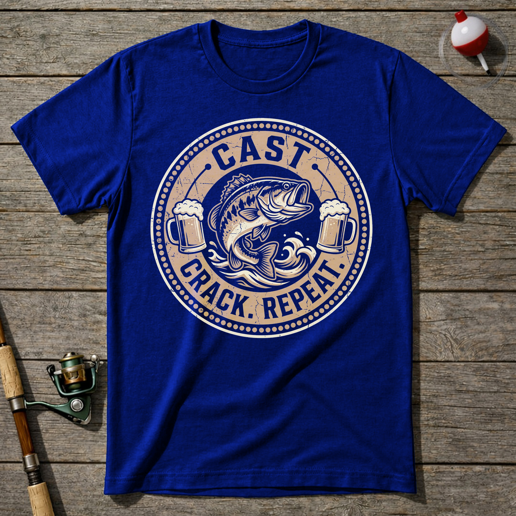 Cast Crack Repeat T-Shirt — Royal Blue